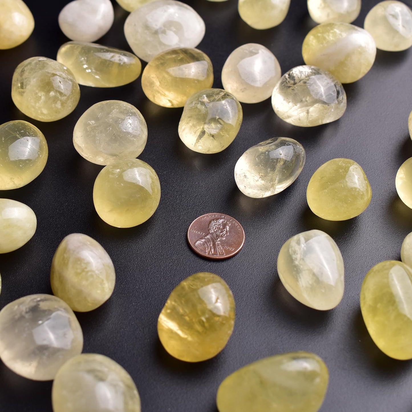 SigMntun Polished Stone Set Citrine Crystals, 0.8" Handpicked Tumbled Gemstones Rocks, Pebbles for Reiki, Chakra, Healing, Home Decor