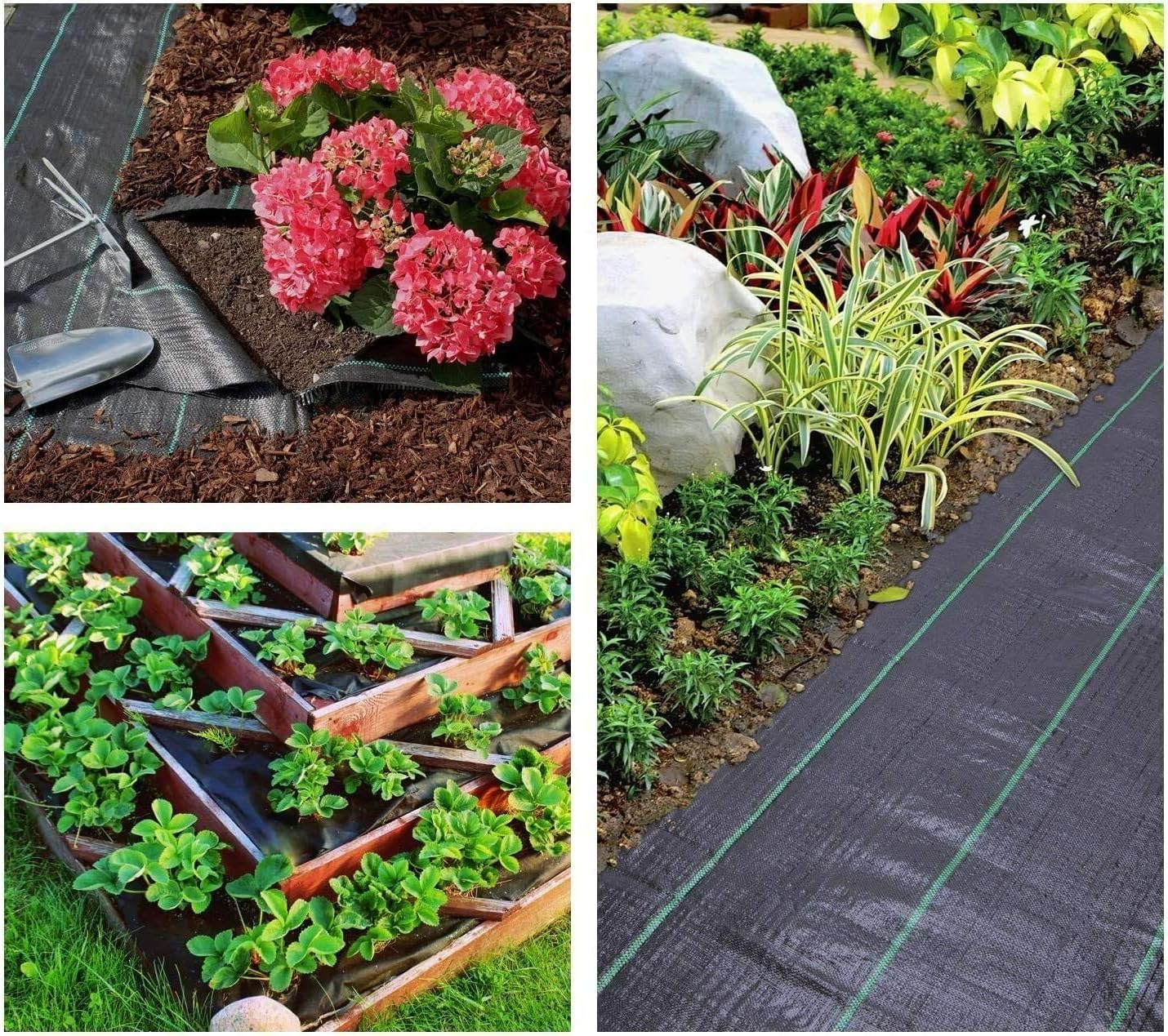 Groweco Weed Barrier Landscape Fabric Heavy Duty 3FT x 100FT Garden Fabric Weed Mat Ground Cover,Weed Barrier Fabric Gardening Mulch,Landscaping Fabric Weed Blocker,Weed Cloth Garden Bed Cover