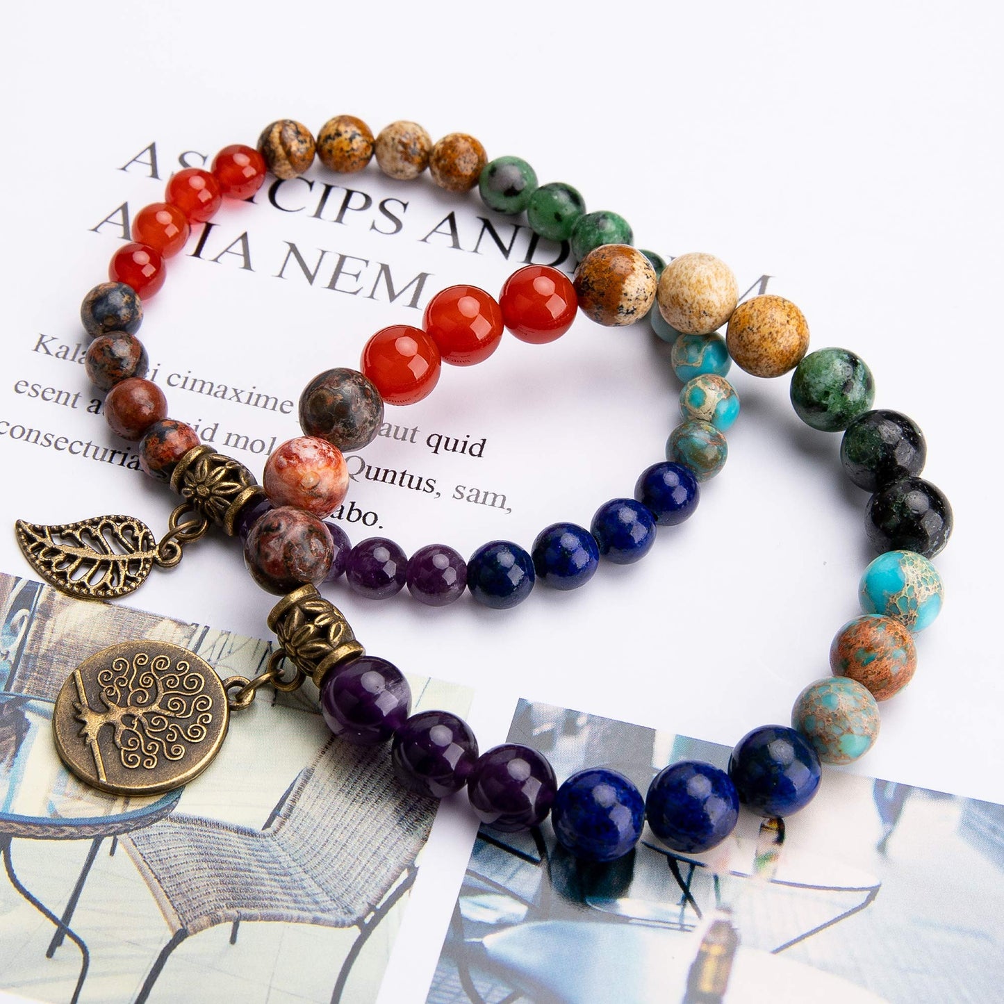 Bivei 7 Chakra Bead Bracelets for Women Yoga Meditation Energy Anxiety Healing Crystals Bracelets