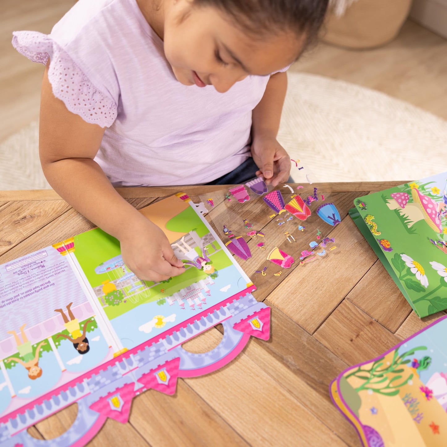 Melissa & Doug Puffy Sticker Activity Books Set of 3 – Princess, Mermaid & Fairy, with 207 Reusable Puffy Stickers and Fold-Out Scenes, Mess Free Play Set & Travel Toys for Kids Ages 4+