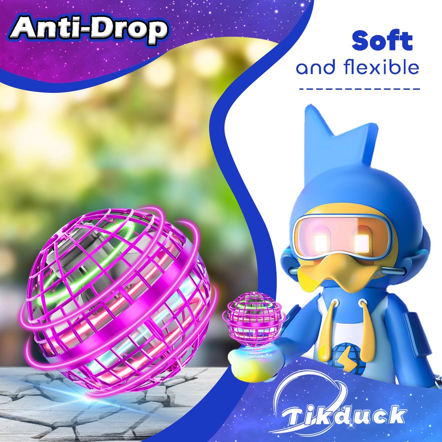 Tikduck Flying Orb Ball 2026 Toys Soaring Hover Boomerang Spinner Hand Controlled Mini Drone Cosmic Globe Spinning Kids Outdoor Fly Toy Birthday Gift Cool Stuff for Boys Girls 6 7 8 9 10+ Year Old