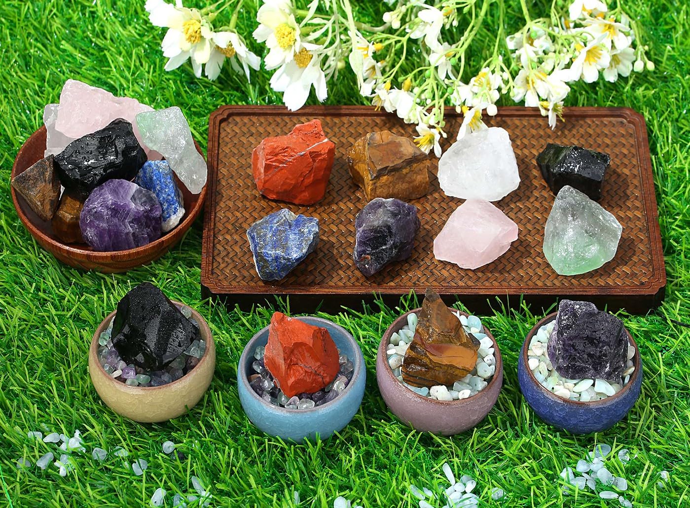 LAIDANLA 2" 1lb Smoky Quartz Natural Rough Stones Crystal Large Raw Crystals Bulk Healing Gemstones for Reiki Healing Tumbling Fountain Rocks Wire Wrapping Decoration Cabbing Lapidary