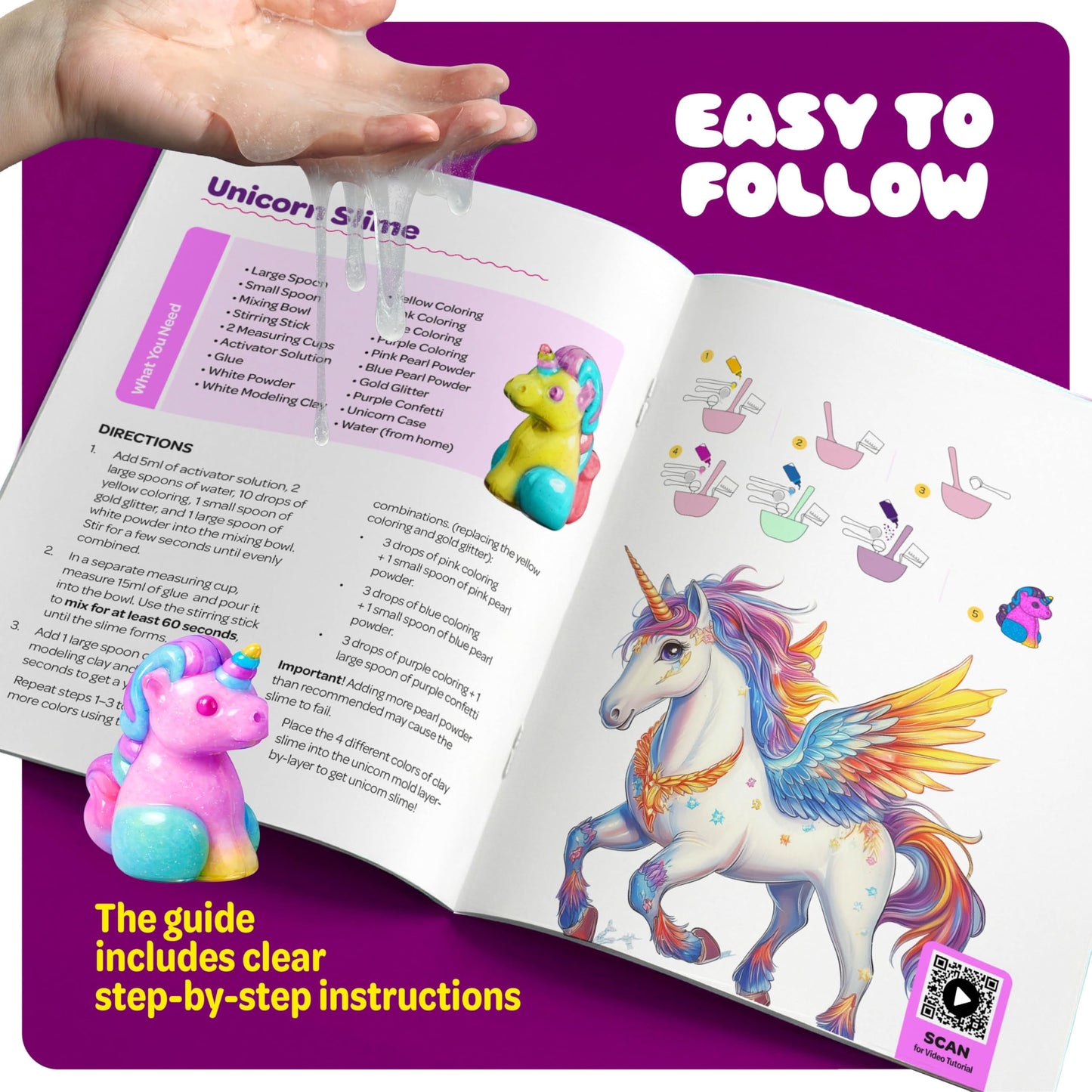 Slime Kit for Girls Ages 8-12 - All-in-One DIY Slime Making Kit, Galaxy Unicorn Glow-in-the-Dark Slime Set, Birthday Gift for Tween Girls 8 9 10 11 12