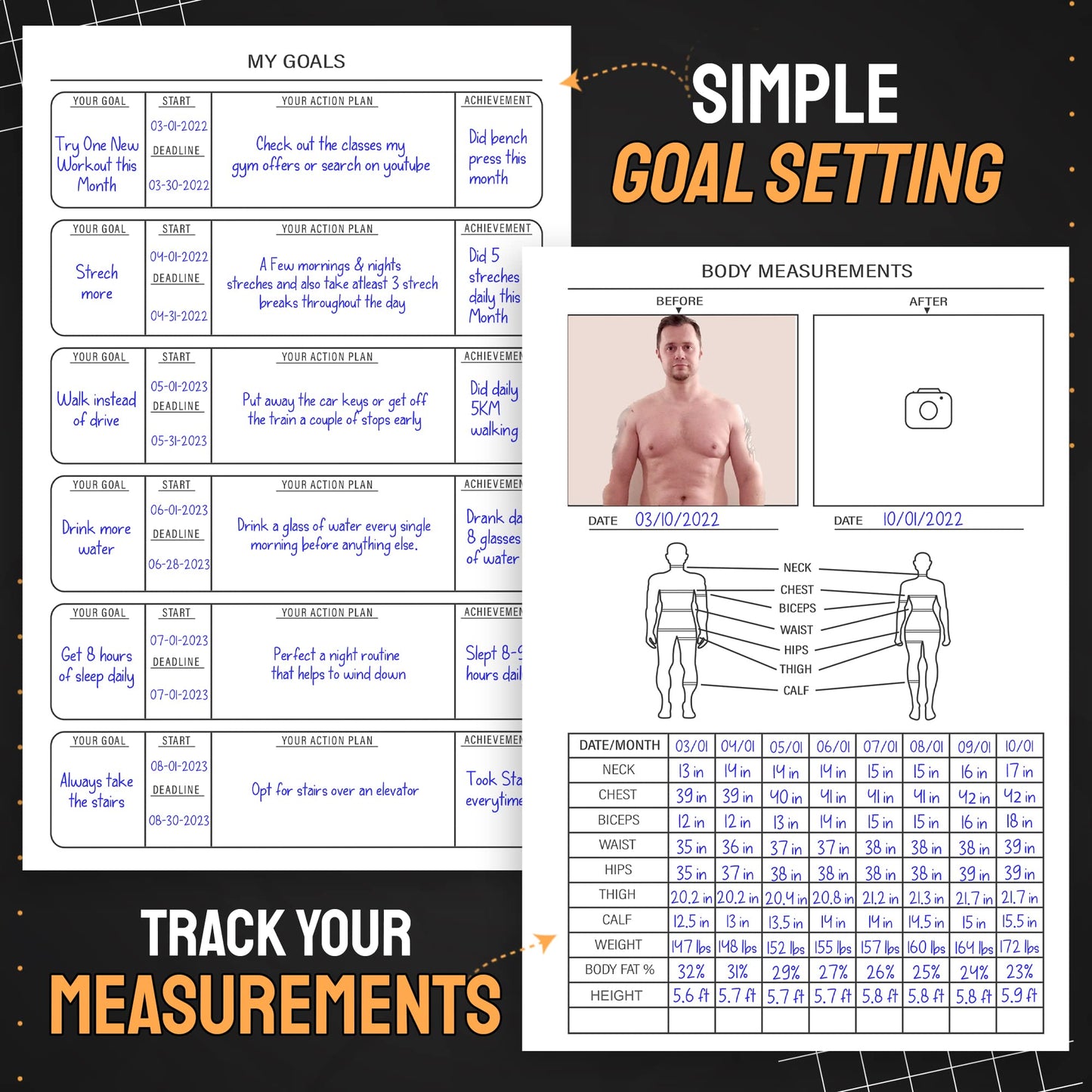 Nextnoid Hardcover Fitness Journal Workout Planner for Men & Women - A5 Sturdy Workout Log Book to Track Gym & Home Workouts - Green