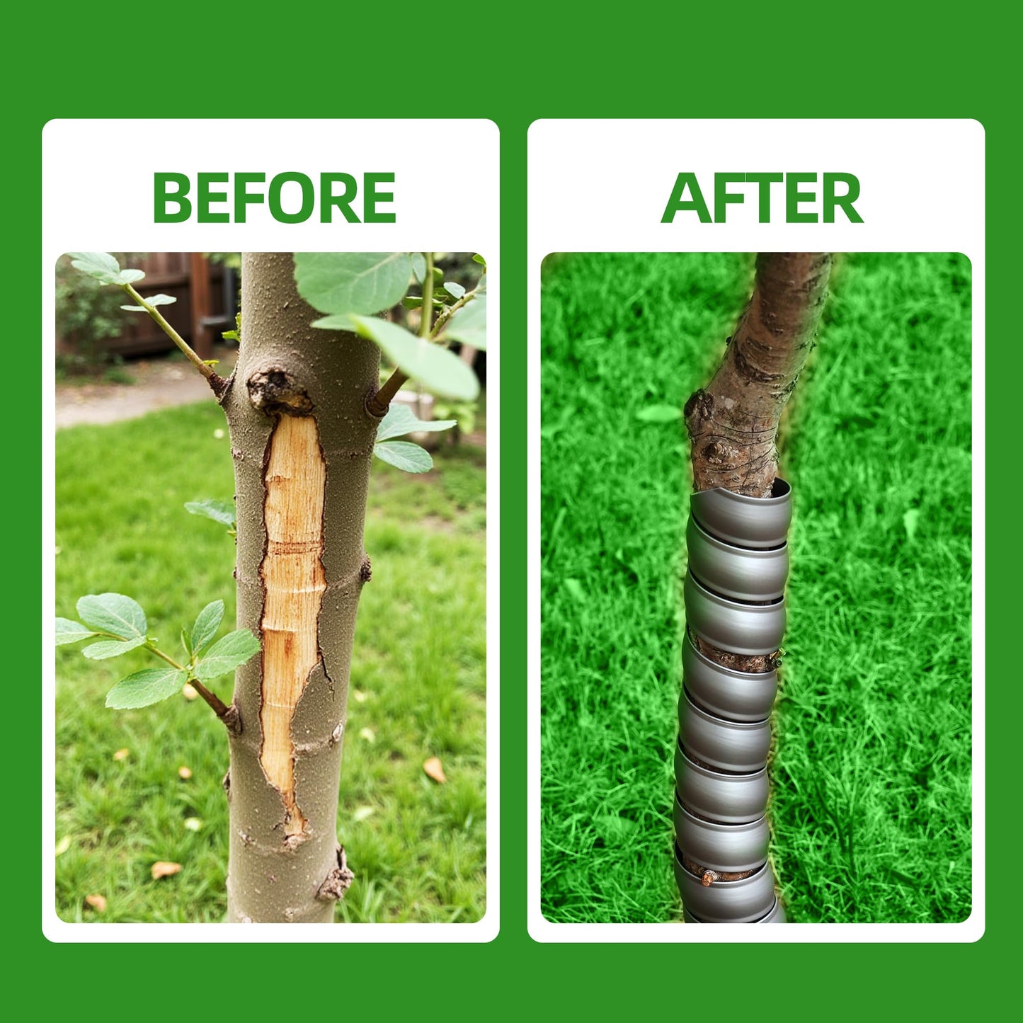 UCandy 3 PCS Tree Trunk Protector, 3 Size Plastic Spiral Tree Guard Tree Bark Protector Tube Wraps to Protect Saplings Plants from Deer Rabbit Cats Rodents Mowers
