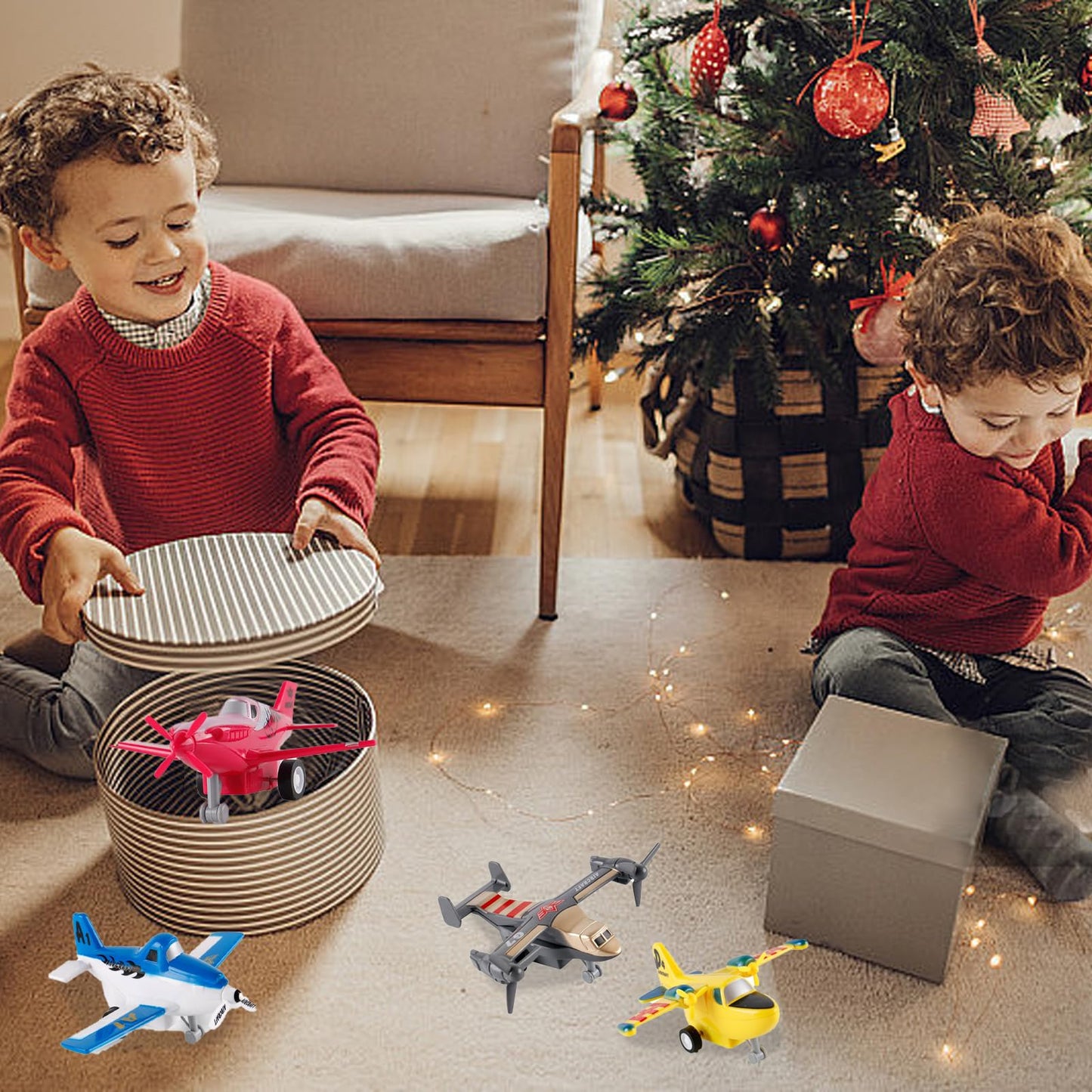 UXRPTU Pull-Back Airplane Toy Boys Plane Playset for Toddlers 3-5 Variety Pack of Helicopters Stealth Bombers Fighter Jets Aircraft Planes for Kids Toddlers Great Party Favors for Kids