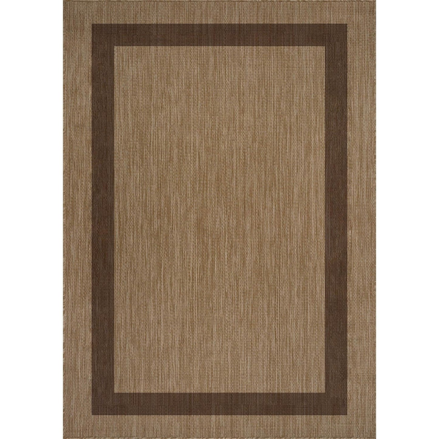 CAMILSON Outdoor Rug 8x10 - Modern Outside Rugs for Patios Porches Waterproof Durable Washable Non-Shedding, Easy-to-Clean Indoor Outdoor Area Carpet (8 x 10, Bordered - Jute)