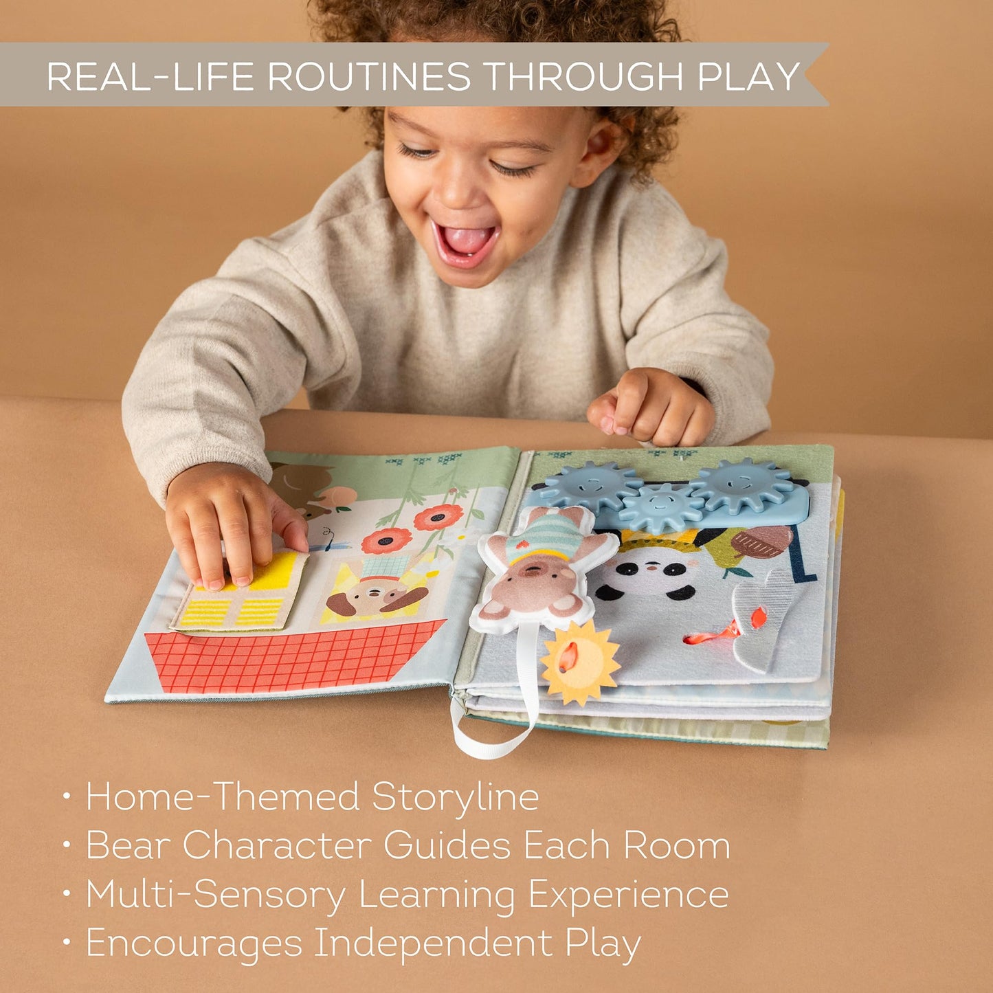 Taf Toys Home Busy Book for Toddlers 1-3 Interactive Educational Learning Quiet Book, Montessori toys for Boy Girl Birthday Gift, Ideal Toddler Busy Book for 1 Year Old Busy Board Quiet Activity Books