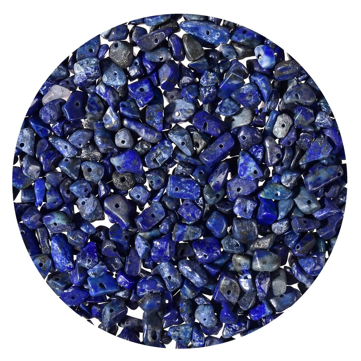 Natural Chip Stone Beads 450pcs Lapis Lazuli Chips 5-8mm Genuine Real Irregular Healing Crystal Rocks Hole Drilled DIY Loose Gemstone Beads for Jewelry Making Bracelet Earrings Necklace Crafting