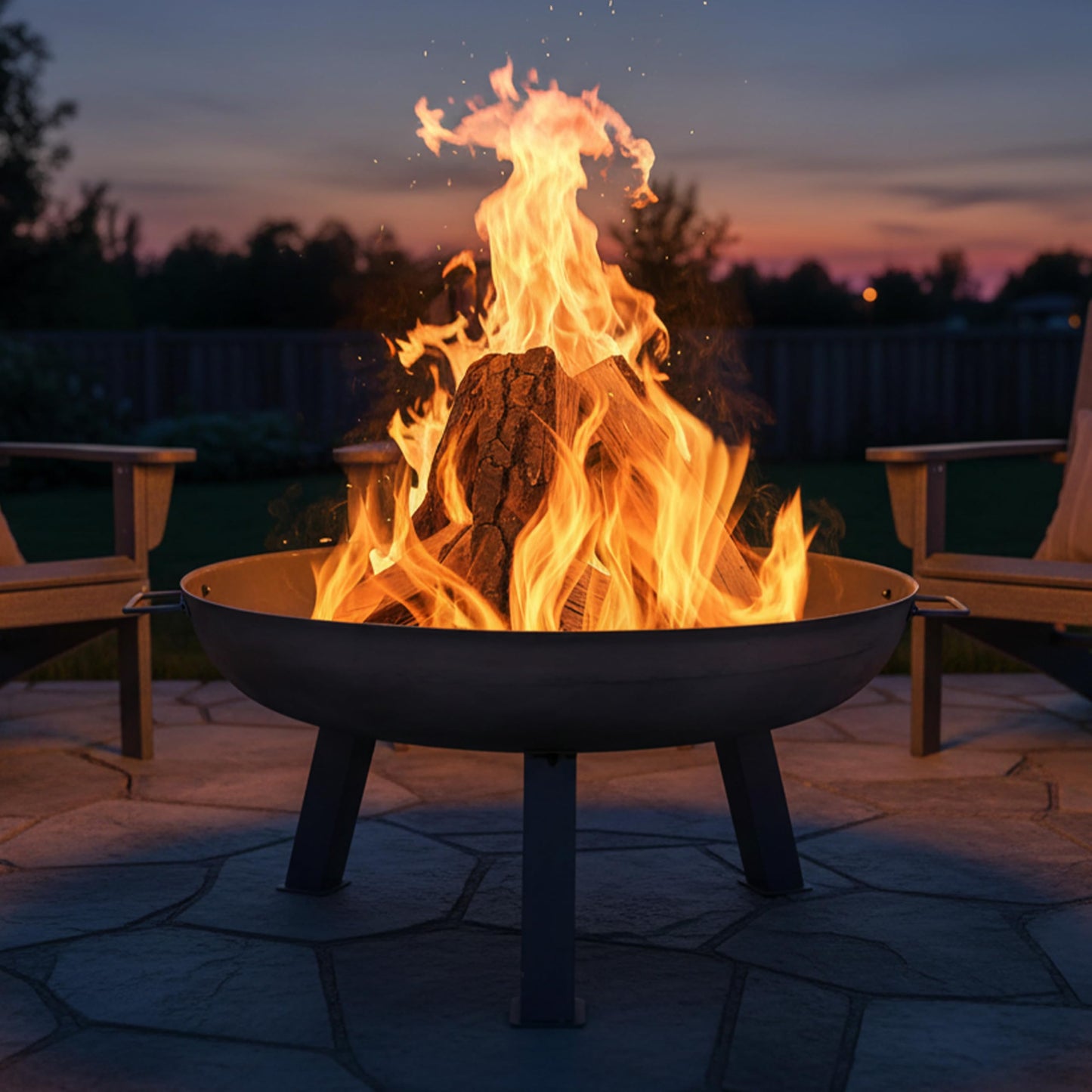 Sunnydaze 30-Inch Cast Iron Heavy Duty Fire Pit for Outside - Wood Burning Outdoor Fire Pit Bowl with Handles - Gray