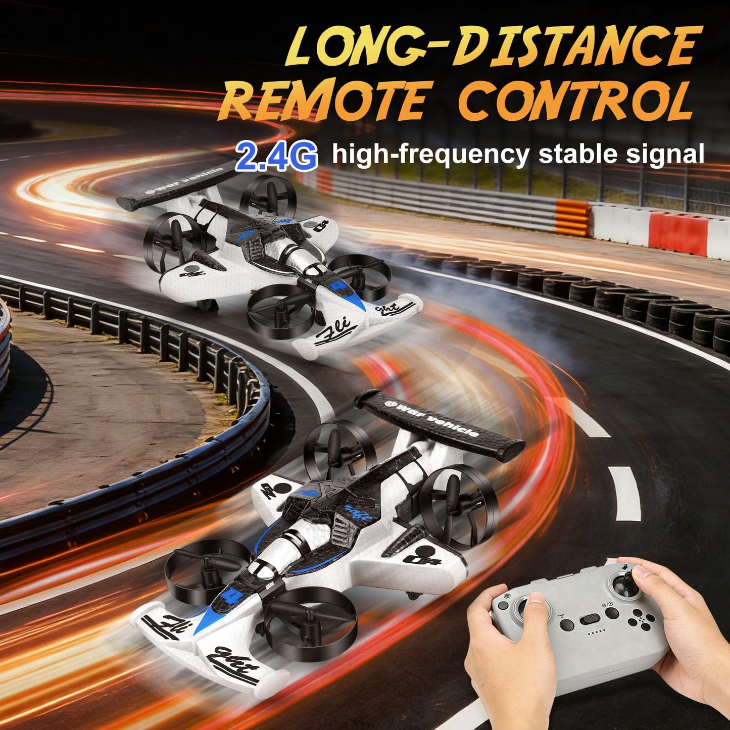 NEWFATE RC Plane Drone RC Drift Car, 2 in 1 RC Plane Stunt Drone RC Drift Car, 2.4Ghz Remote Control Airplane Car Toysr and Remote Control Airplane Stunt Drone Plane, Racing car for Kids 8-12 Kids