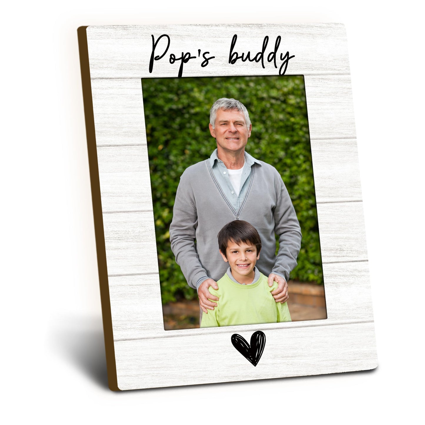 Foyoulame Pop And Me Picture Frame 4x6, Pop's Buddy Gifts Wooden Picture Frame, Pop Grandpa Christmas Birthday Gifts for Fathers Day From Grandkids Decorative Photo Frames for Table Desk Decor