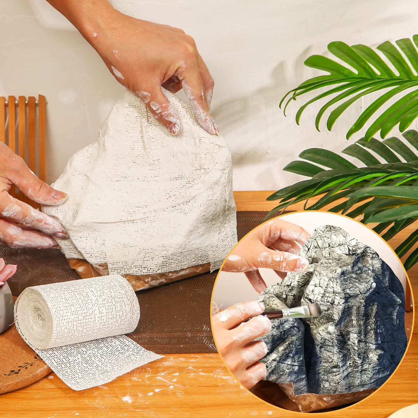 45ft - 211ft Plaster Cloth Rolls White Gauze Strips Wrap Bandages for Craft Belly Cast Mask Making Body Molds Scenery Art(8inch x 45 Feet, White)