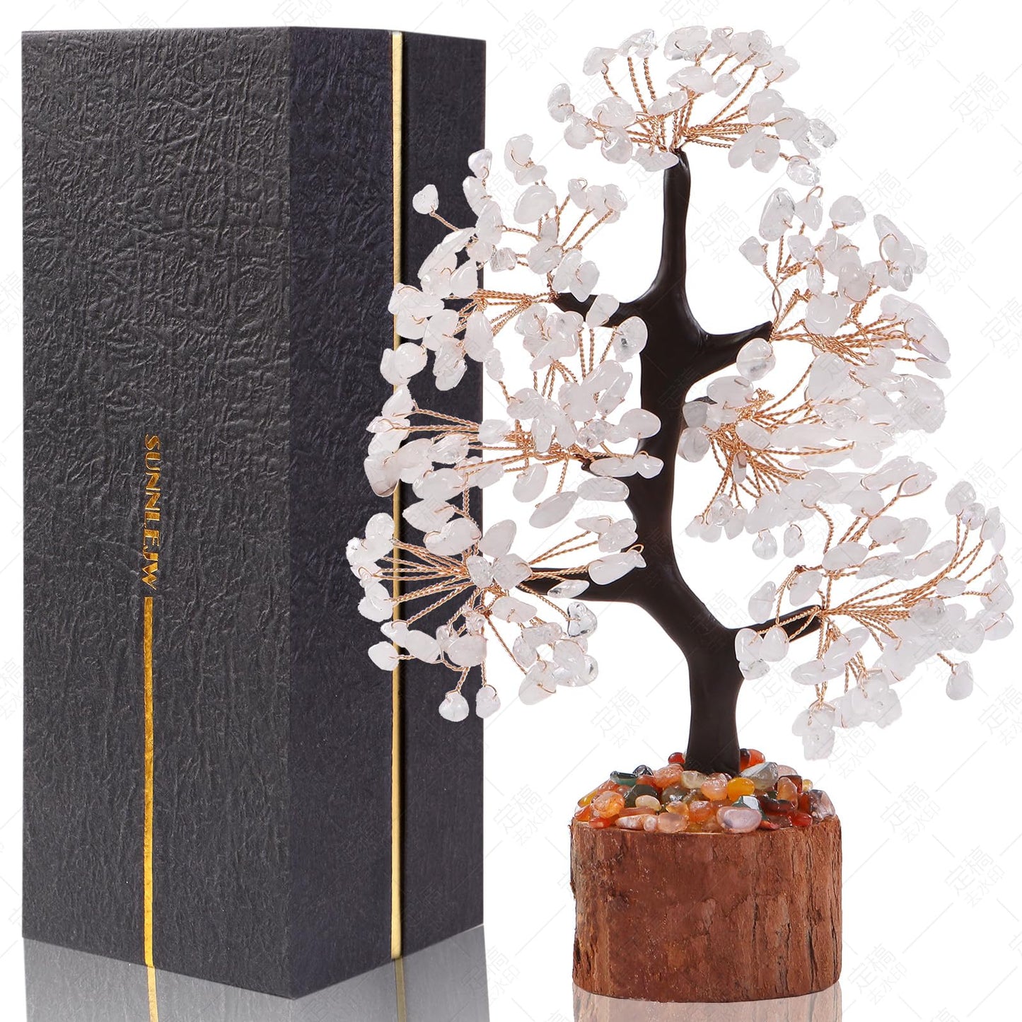 Clear Quartz Crystal Tree of Life for Home, Office, and Desk Decor，Handmade Bonsai for Clearity, Healing Crystals Money Tree，Perfect Concentration Gifts for Mom and Sister Friend