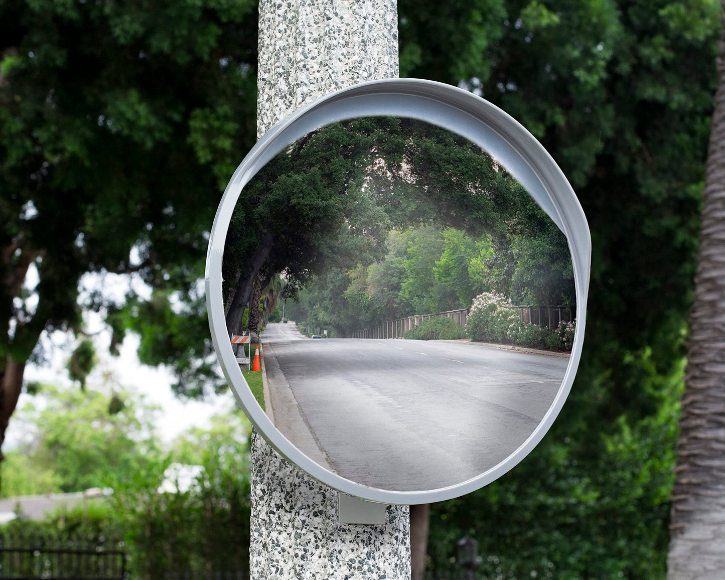 WatchYrBack GREY 18 inch Convex Mirror, Outdoor or Indoor, Wide Angle View, Curved Traffic Safety and Security Mirror 460 mm