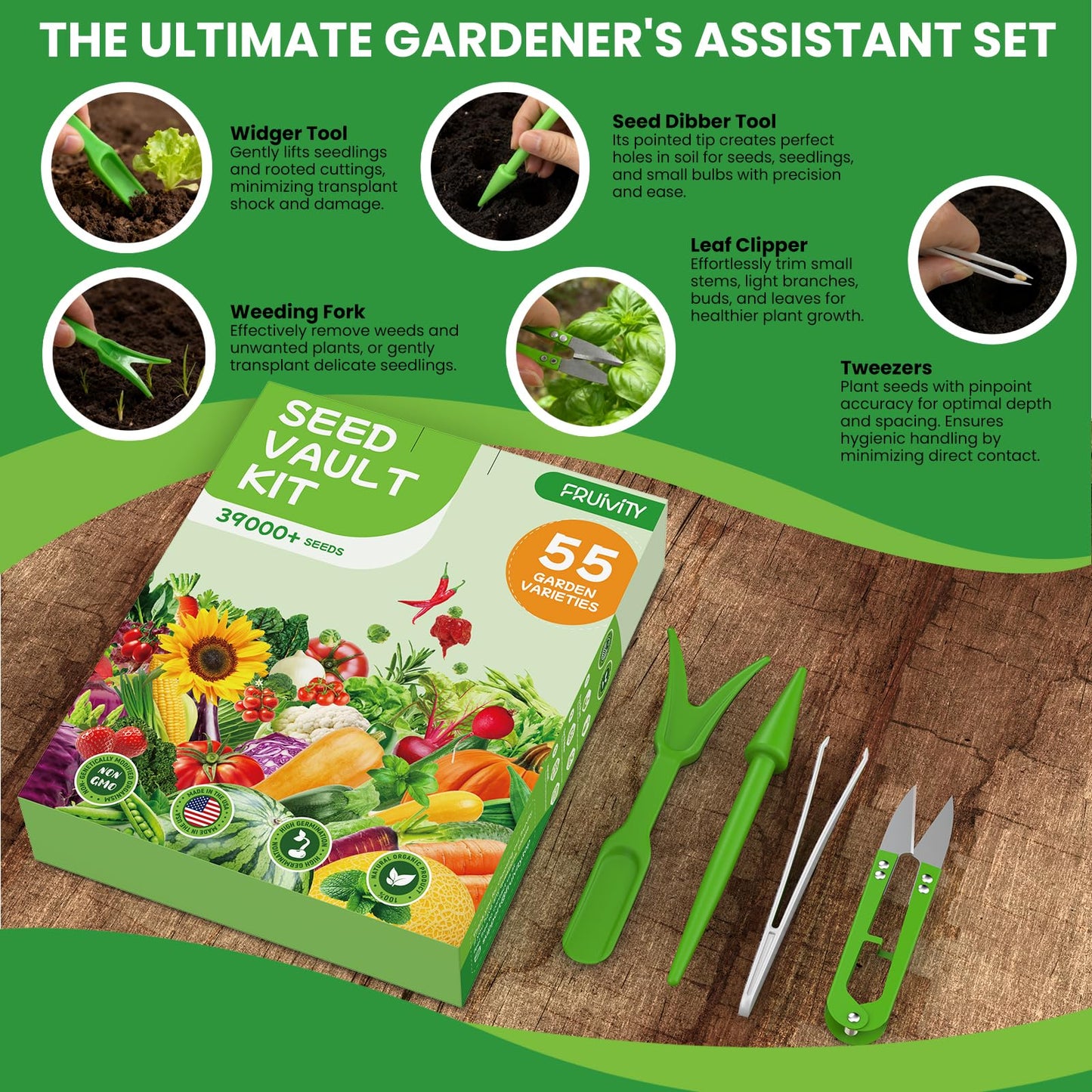 55 Vegetable Seeds Variety Pack - 39,000+ Heirloom Seeds for Planting Vegetables and Fruits, Outdoor Garden Seeds for Planting Gift for Mother, Women, Mom, Friend