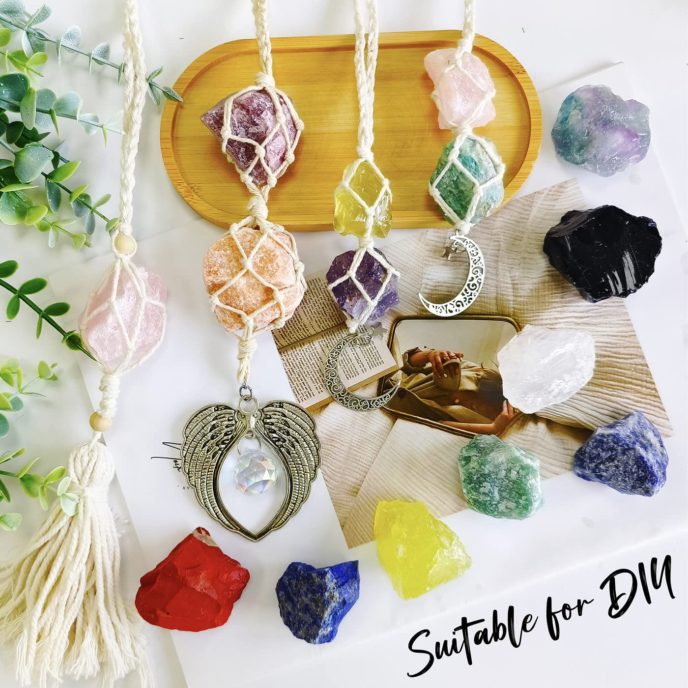 ZHIYUXI 2" Strawberry Quartz Crystal Raw Crystals Bulk Natural Crystals and Stones Large Crystals Big Huge Rocks for Tumbling Witchcraft Wire Wrapping Fountain Rocks Cabbing Room Decor 4Pcs