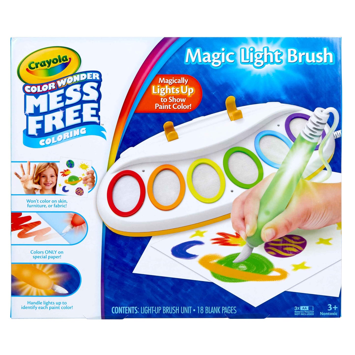 Crayola Color Wonder Magic Light Brush, Mess Free Painting Station for Kids, Gift for Kids, Learning Toddler Activity Toy, Ages 3+