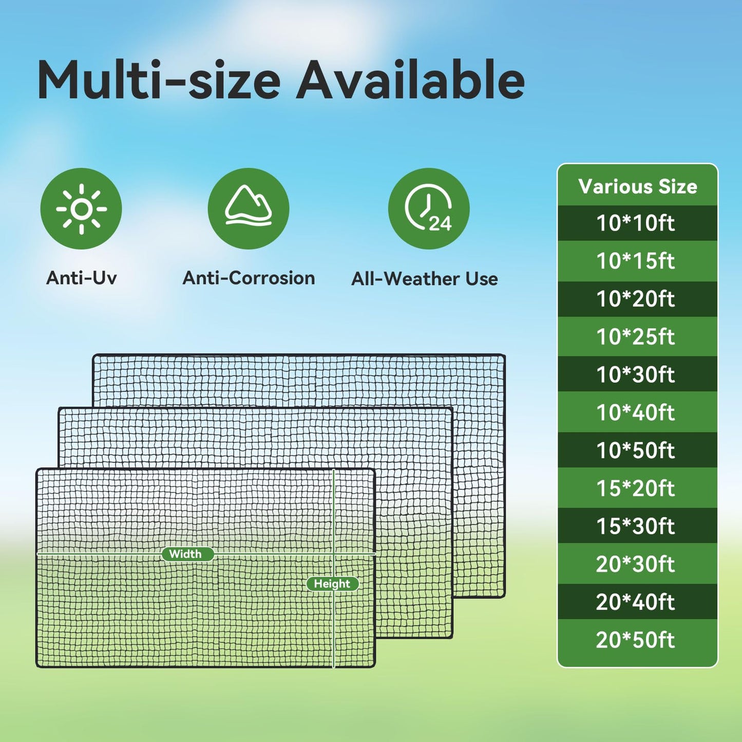 Golf Practice nets for Backyard 15x60ft Driving Real Golf Balls Nylon Netting, Golf Hitting Net for Garage Swing Training, Heavy Duty Sports Netting