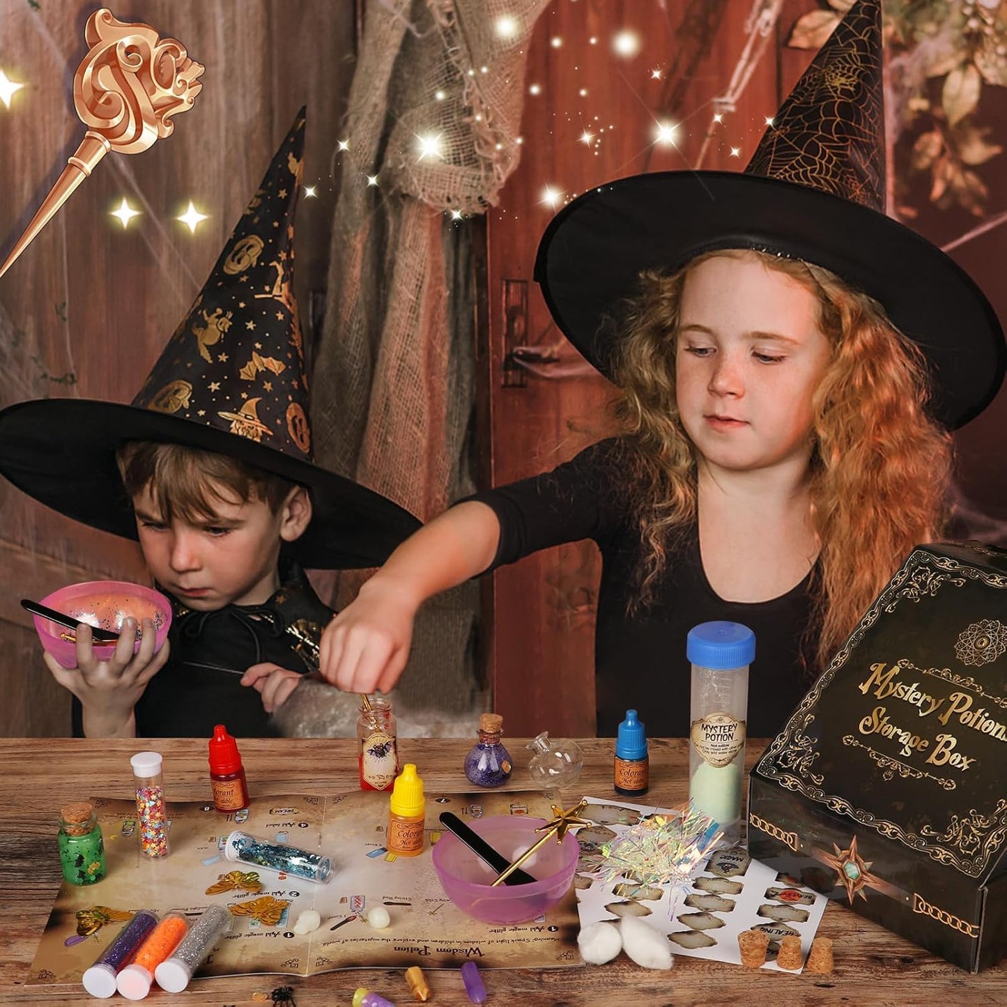 Alritz Mystery Potion Kits for Kids, 20 Magic Mix Witch Potion Bottles, Happy Birthday Party Craft Ornaments Toys Gift for Boys Girls Age 6 7 8 9 10 11+ Indoor Outdoor Party Decor