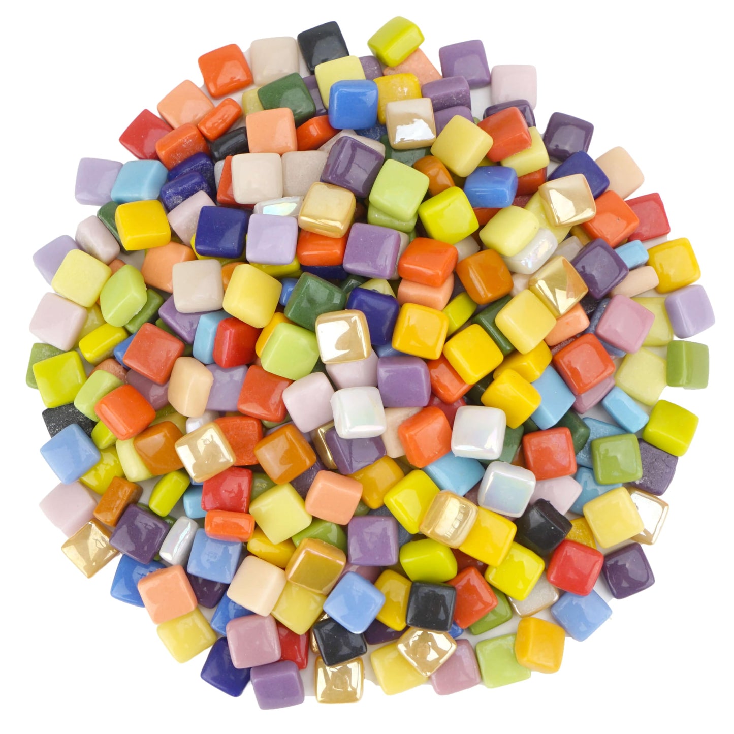 Samjobroad Square Glass Mosaic Tiles for Crafts – 10x10mm Mosaic Pieces, 6mm Thick Fired Glass Tiles, 300g (160 Pieces) for Wall Art,Picture Frames, Mirrors & Home Décor, Sky Blue