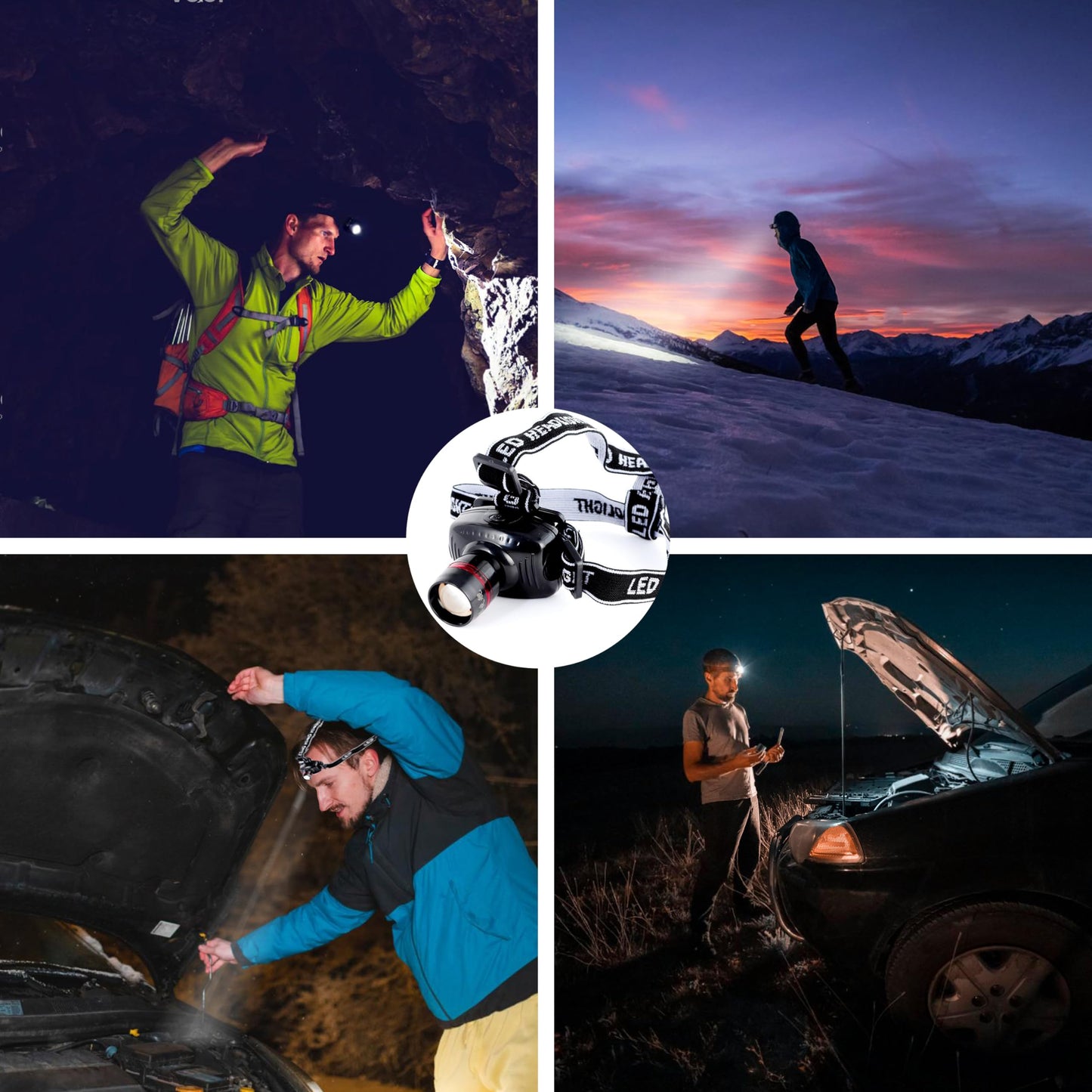 LIANXIN Car Emergency Roadside Tool Kit, Auto Emergency Kits Vehicles, with Jumper Cables kit，Car Safety Roadside Assistance Kit,Headlamp,Tow Straps,Safety Hammers,Rainwear,Gloves.Sky Blue