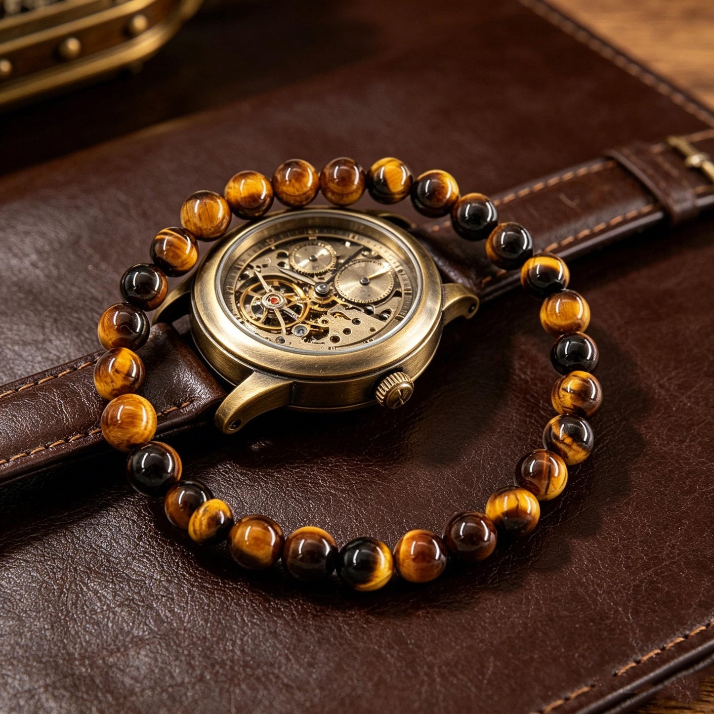 Handmade Tiger Eye Crystal Bracelet, Reiki Infused Chakra Balancing Bracelet for Luck Premium Yellow Tiger Eye Bead Bracelet, Natural Stone for Courage Positive Energy Comfortable Healing Jewelry