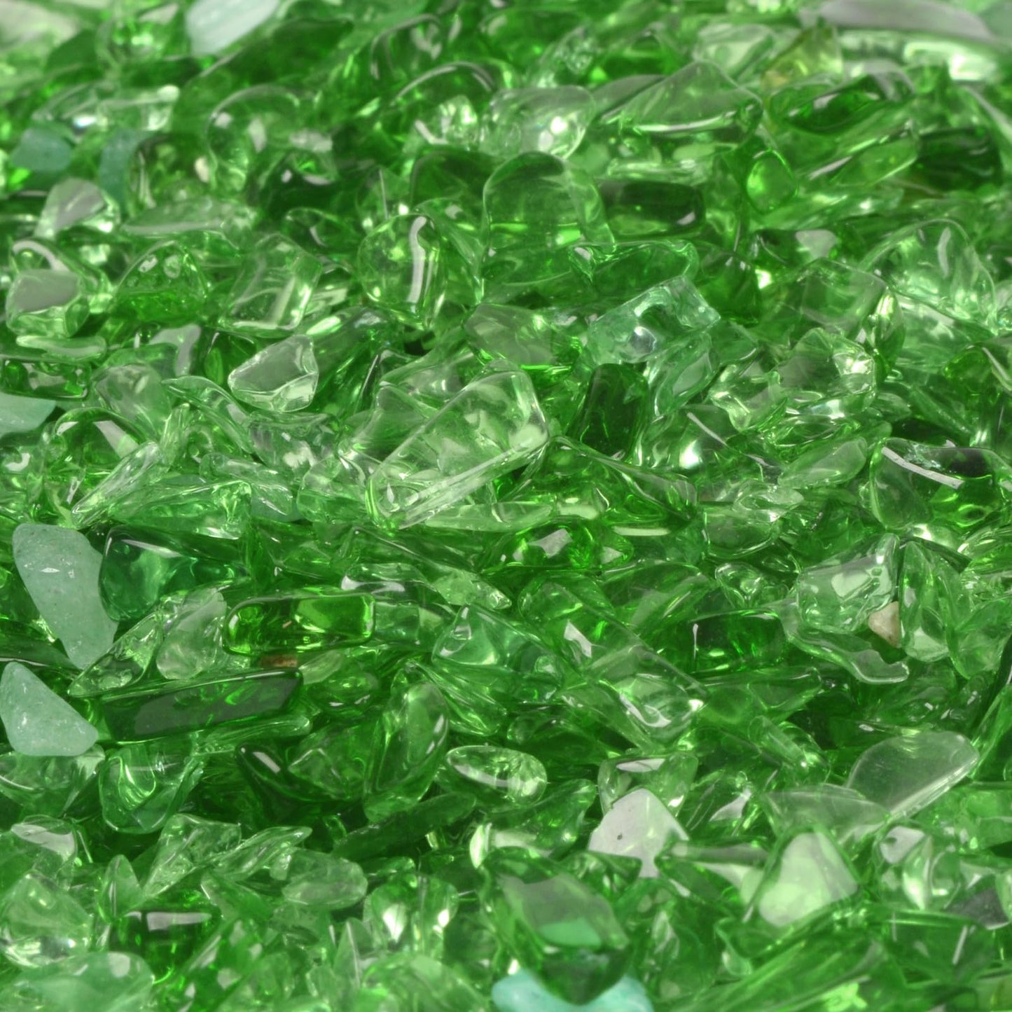 Justinstones Green Glass Polished Chips Crushed Tumbled Stone Crystal Healing Embellishments 100 Grams