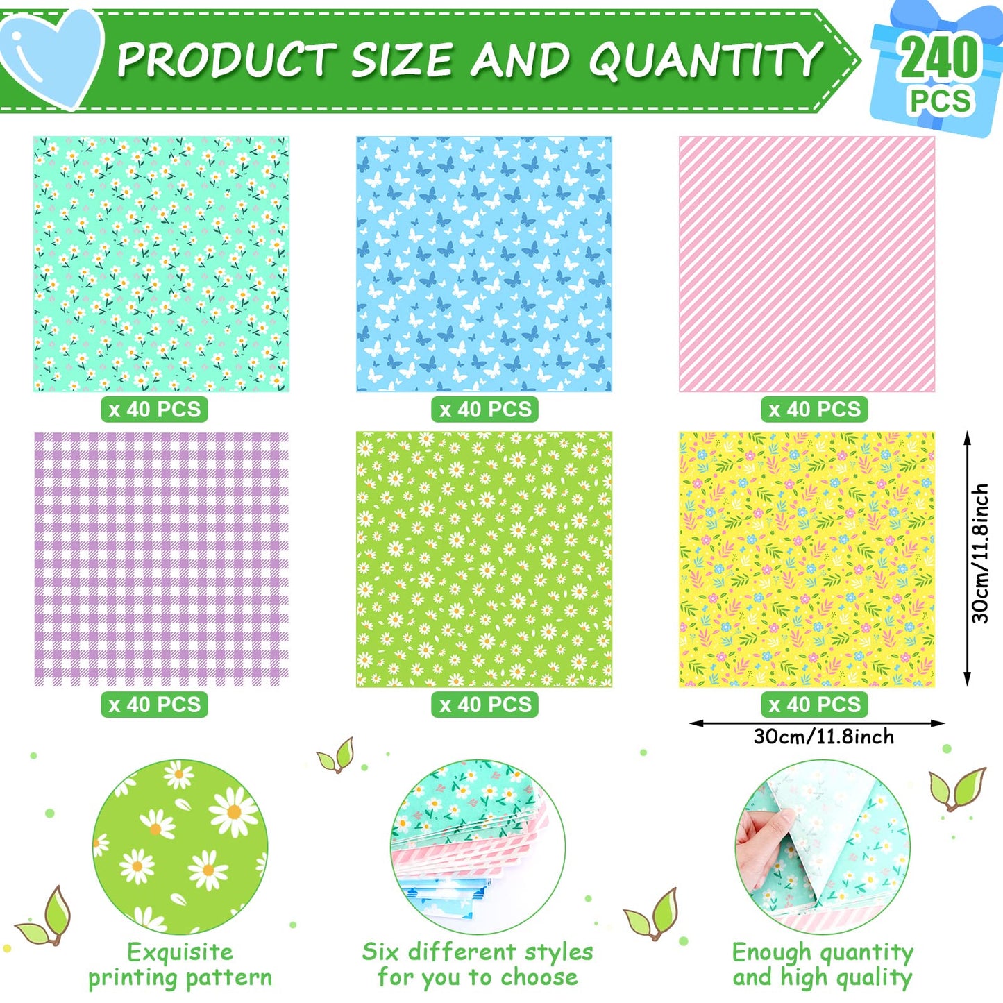 240Pcs Wax Paper Dry Waxed Deli Paper Sheets 12x12 inch Sandwich Wrap Paper Floral Parchment Sheets Basket Liner Food Paper Sheets for Carnival Home Kitchen Picnic Spring Summer Tea Party Favors