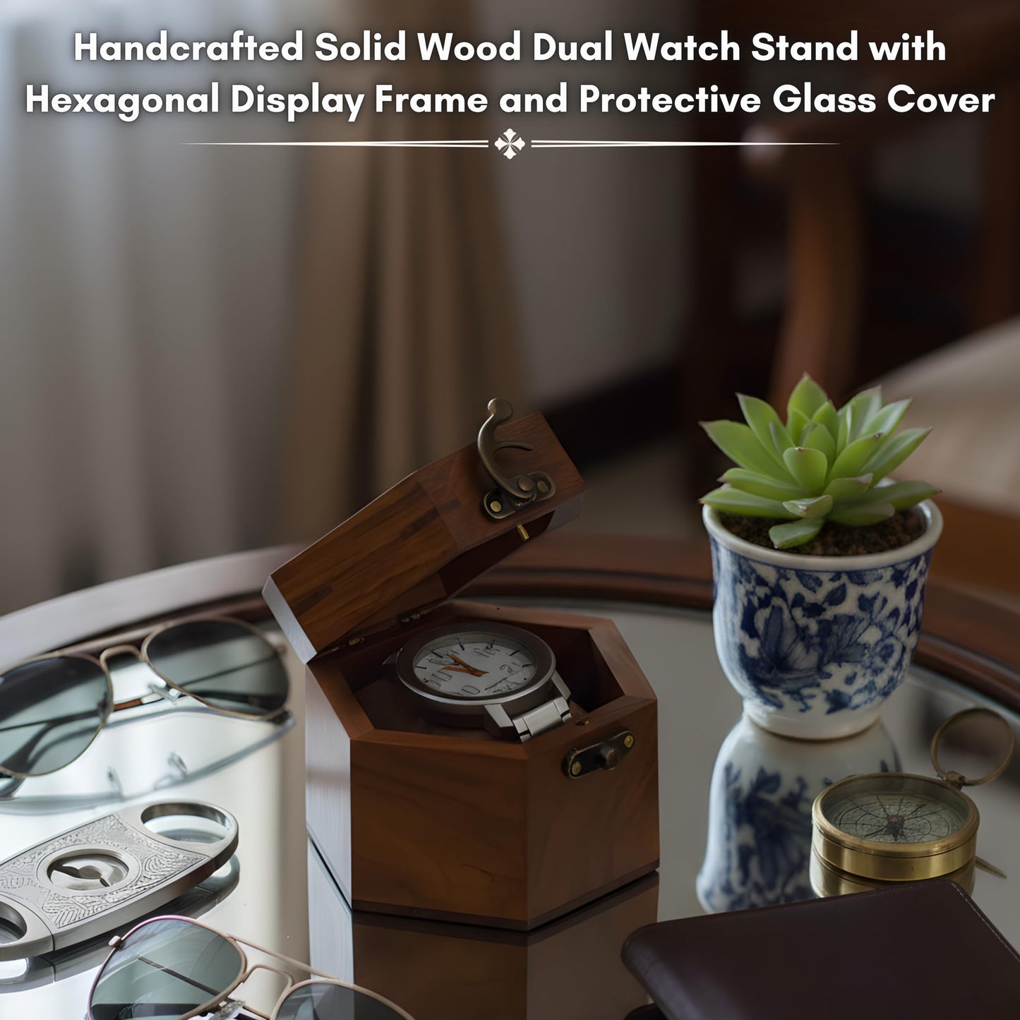 Watch Box for Men, Single Slot Watch Display Case Mens Watch Box Organizer, Dark Rosewood Watch Cases for Men Watch Storage, Valentines Gift Watch Organizer Holder Case for travel with Glass Lid