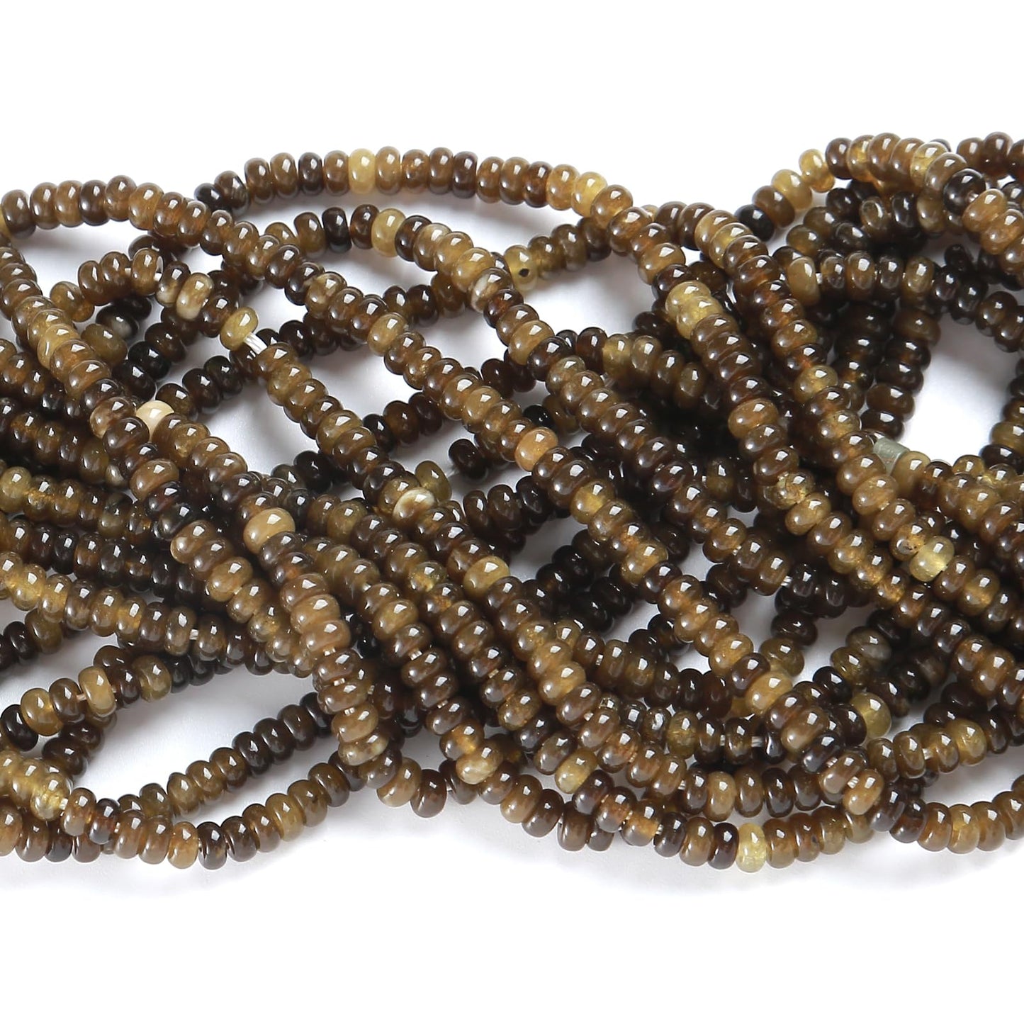 150PCS 2x4mm Natural Green Tourmaline Jades Stone Rondelle Beads Abacus Disk Stone Beads Round Loose Spacer Gemstone for DIY Bracelet Necklace Jewelry Making