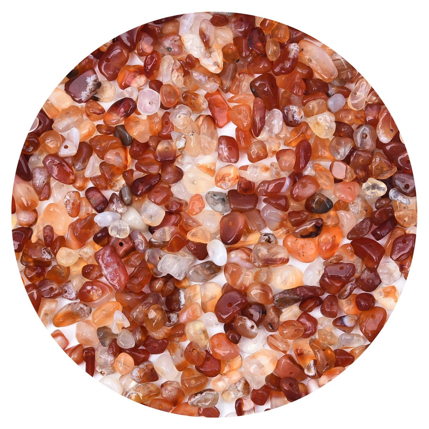 Natural Chip Stone Beads 450pcs Carnelian Chips 5-8mm Genuine Real Irregular Healing Crystal Rocks Hole Drilled DIY Loose Gemstone Beads for Jewelry Making Bracelet Earrings Necklace Crafting