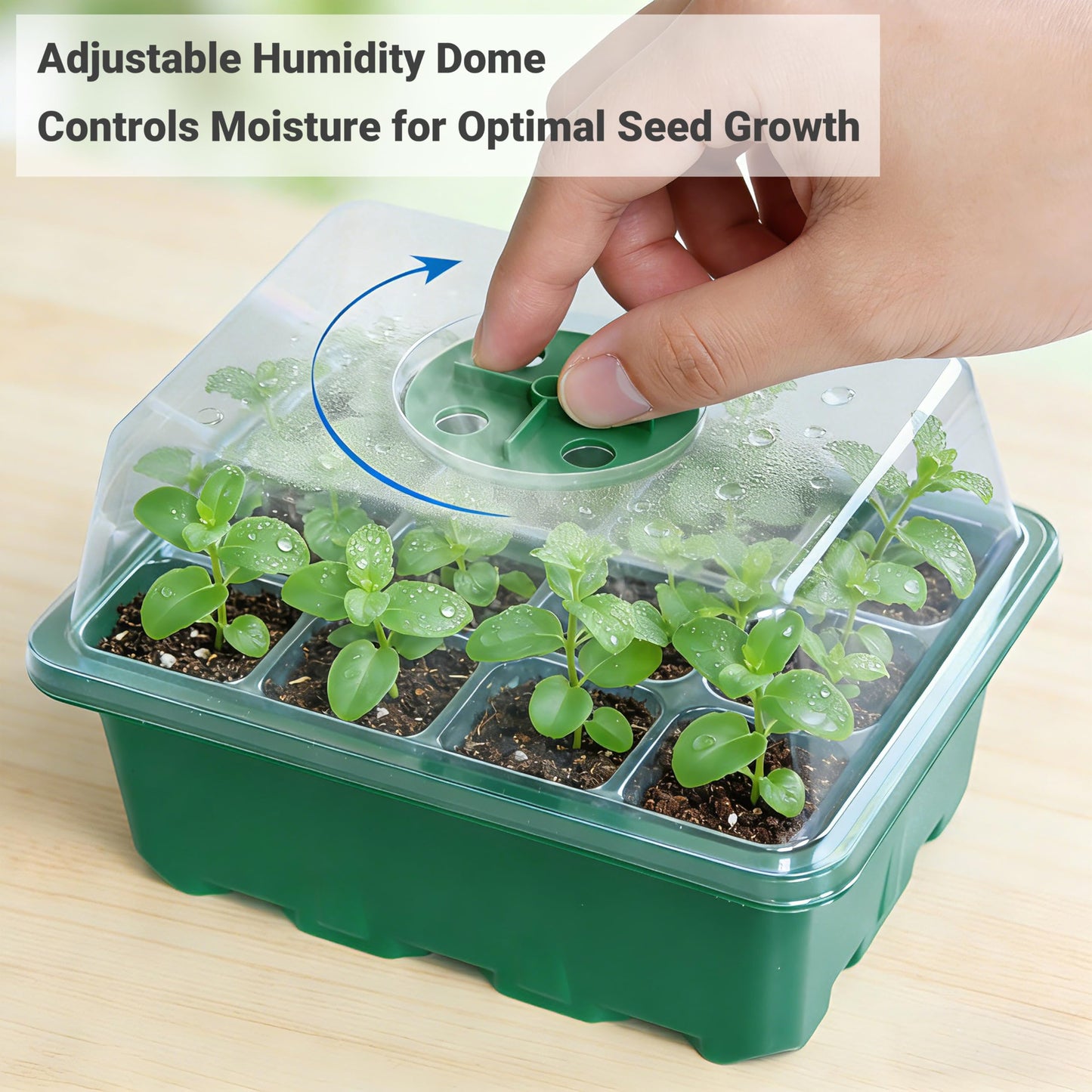 Garplaolao 10 Pack 120 Cells Seed Starter Trays with Ventilation Holes - Reusable Seedling Starter Kit for Vegetables, Herbs, Flowers - Indoor Gardening, Plant Germination & Seed Starting (Green)