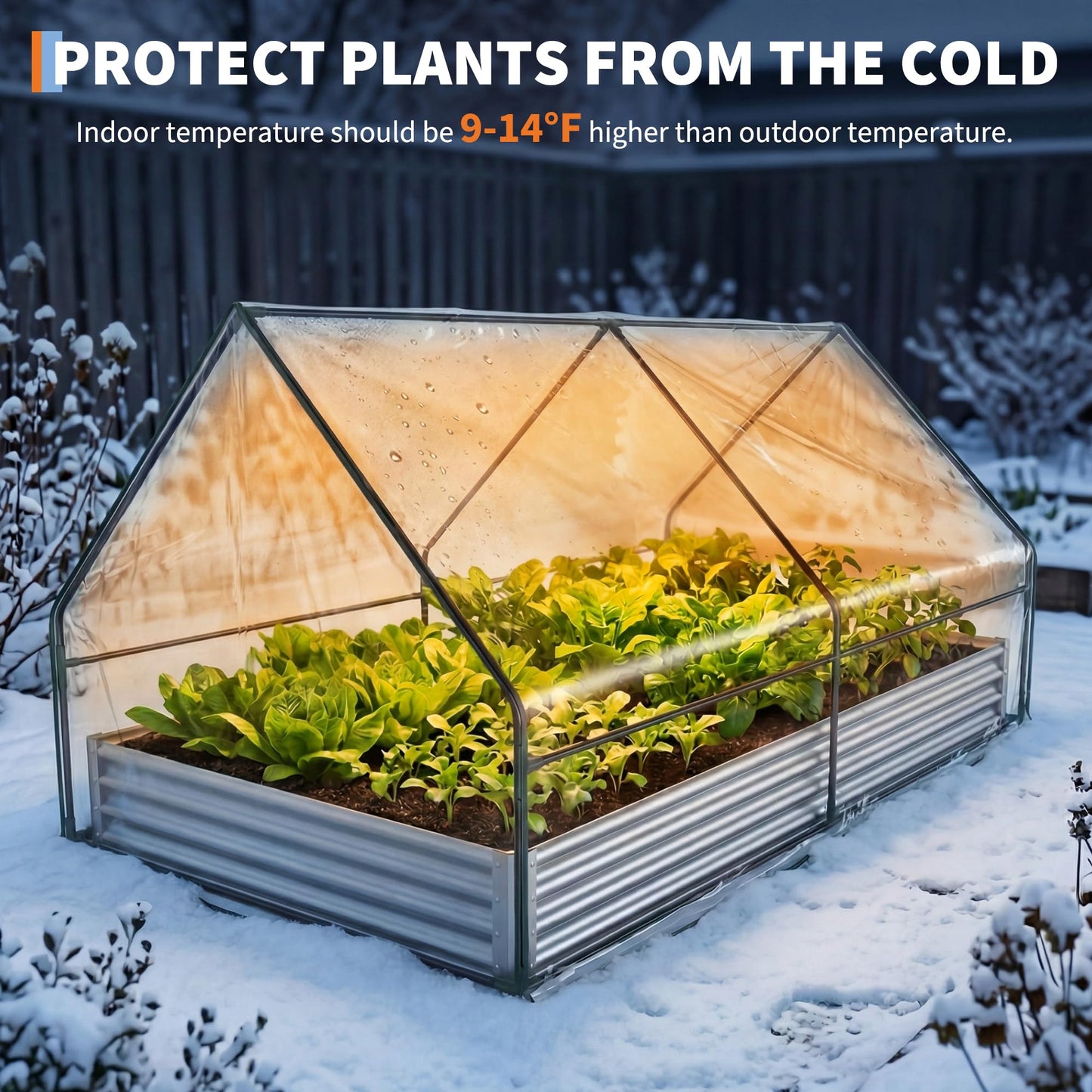 IDEALHOUSE Raised Garden Bed with Greenhouse Cover, 6x3x1 ft Outdoor Galvanized Metal Planter Box with Dual Zippered Screen Windows, Mini Clear Top Greenhouse for Vegetables, Flowers & Herbs