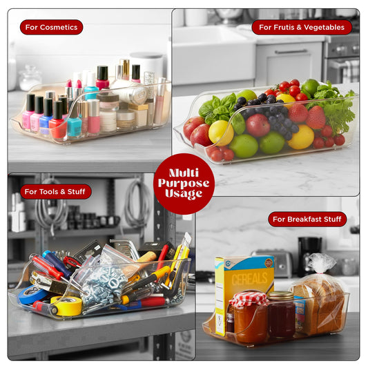 Utopia Kitchen Soda Can Organizer and Dispenser for Refrigerator/Pantry - Durable Can Storage Organizer Fridge & Kitchen Organization - (Clear, Set of 4)