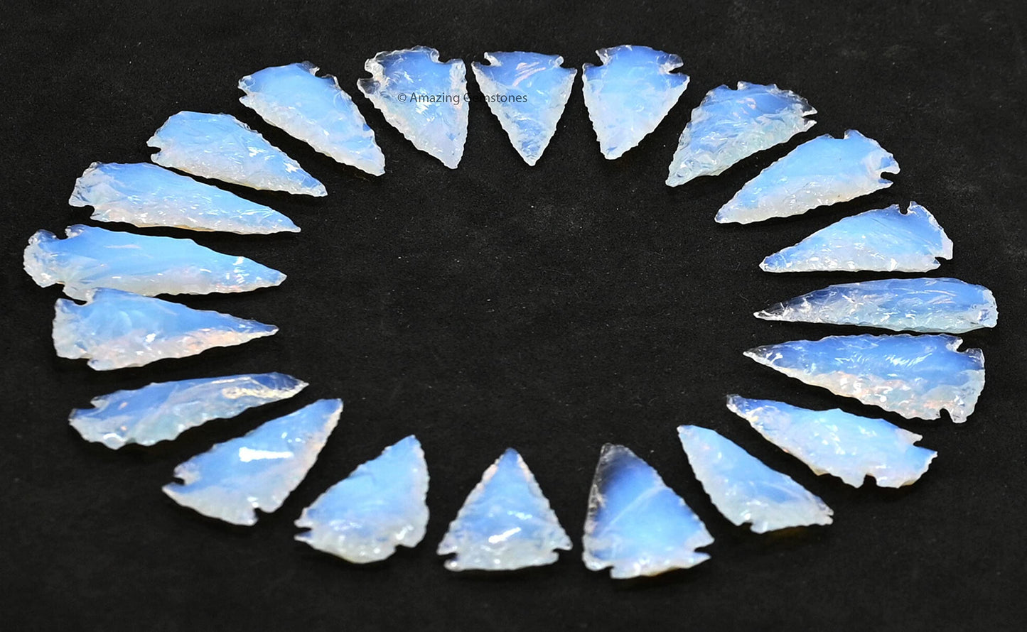 Amazing Gemstone 20 Pieces Opalite Arrowhead, Crystal and Healing Stone Flint Rock Arrow Head - 1 to 1.5 Arrowheads for DIY Project Craft Point Jewelry Making