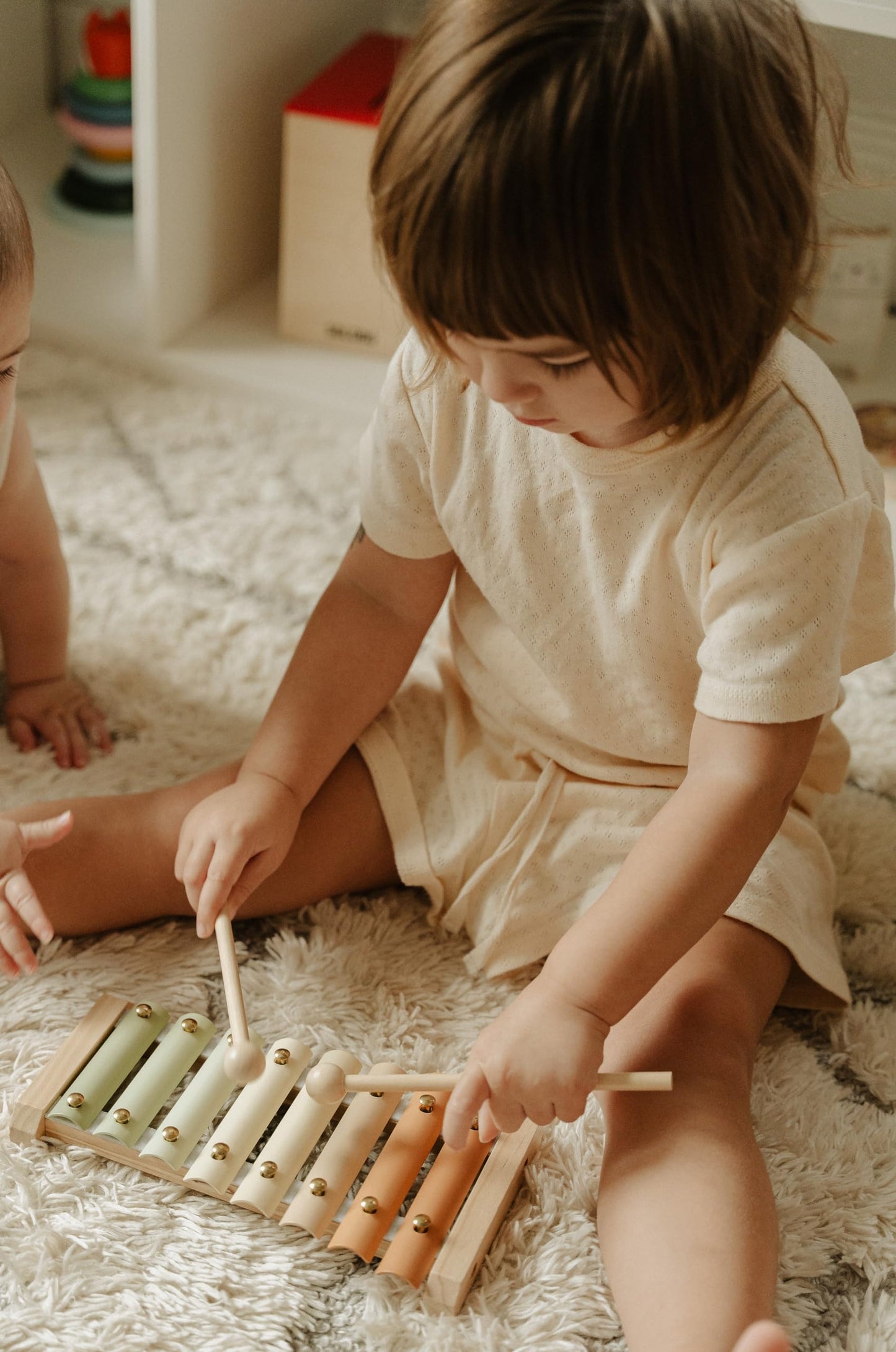 Brooklyn Neutral Xylophone, Montessori Musical Toy for Toddlers and Young Kids with a Modern Boho Aesthetic, Perfect in a Nursery, Playroom or as a Gender Neutral Baby and Birthday Gift
