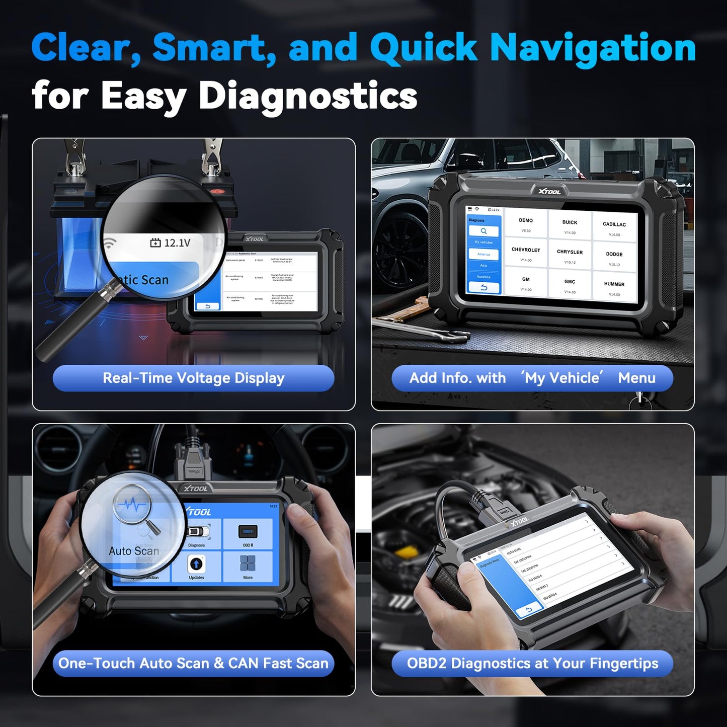XTOOL D5S OBD2 Scanner - 2026 Code Reader for Cars & Trucks with 16 Resets, Crank Sensor Relearn, Throttle Relearn, EPB, FCA AutoAuth, CAN FD for GM, Engine ABS SRS Transmission Car Diagnostic Tool