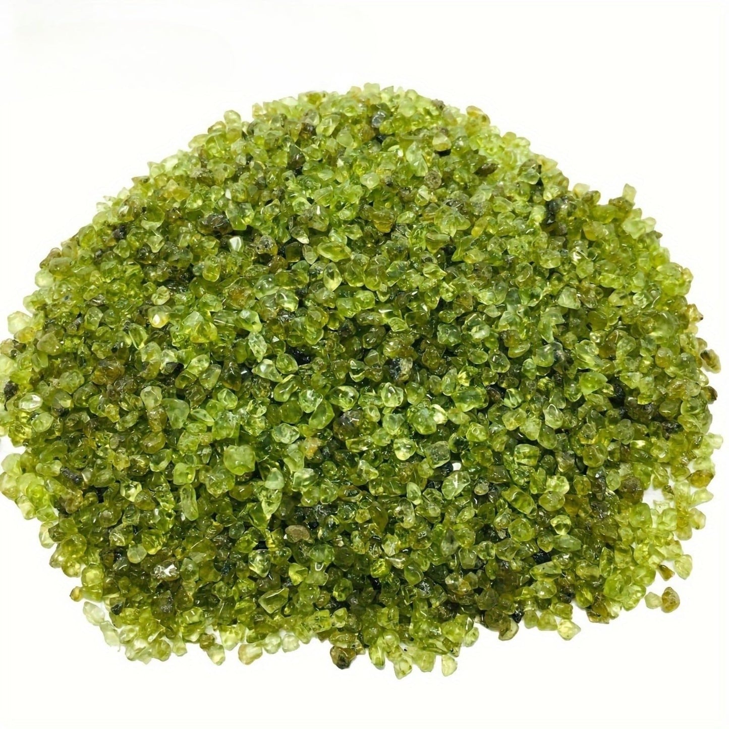 YOUNAIERZX 1LB Natural Peridot Crystal Chips Bulk Crushed Stones for DIY Crafts Healing Crystals Small Crystals Peridot Stone