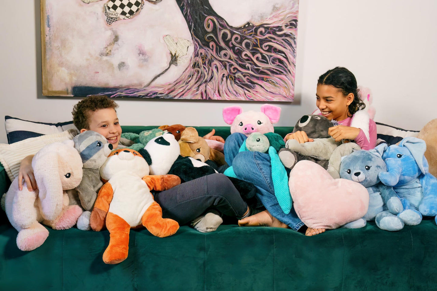 HUGIMALS Frankie the Cat 20 Inch 4.5 lb Heavy Cute Sensory Weighted Comfort Plush | Large Unscented Washable Self Care Calming Stuffed Animal for Kids, Teens and Adults