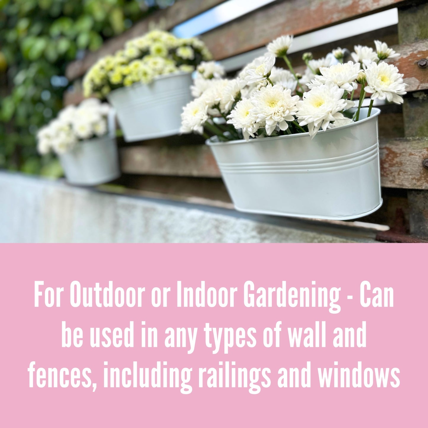 LaLaGreen 11.8 Inch Rail Planter (10-PIECE Combo Set) White Metal Outdoor Porch Railing Planters, Modern Plants Hanging Fence Balcony Gardening for Apartment Garden Style Iron Patio Flower Pots Deck