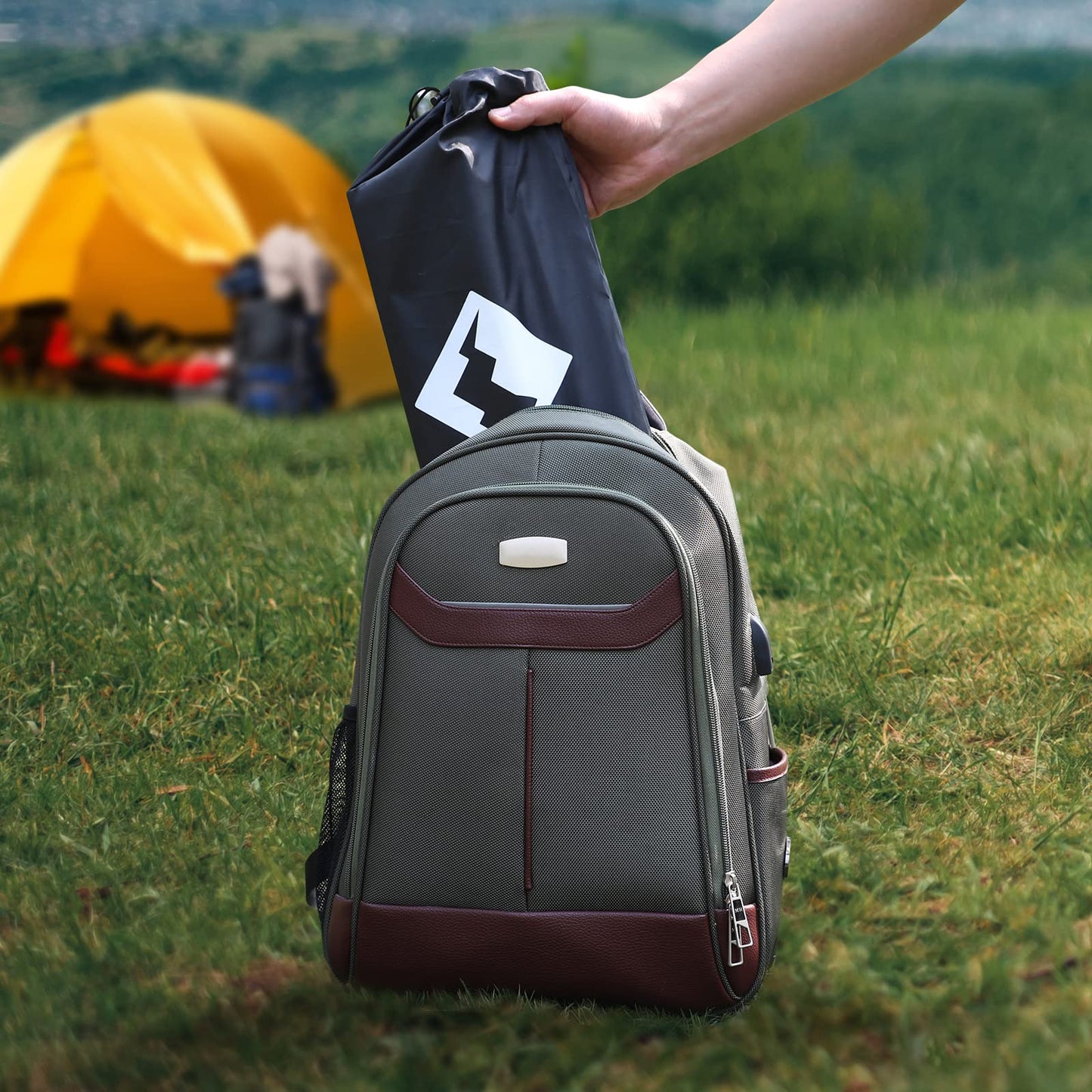 VILLEY Portable Camping Side Table, Ultralight Aluminum Folding Beach Table with Carry Bag for Outdoor Cooking, Picnic, Camp, Boat, Travel