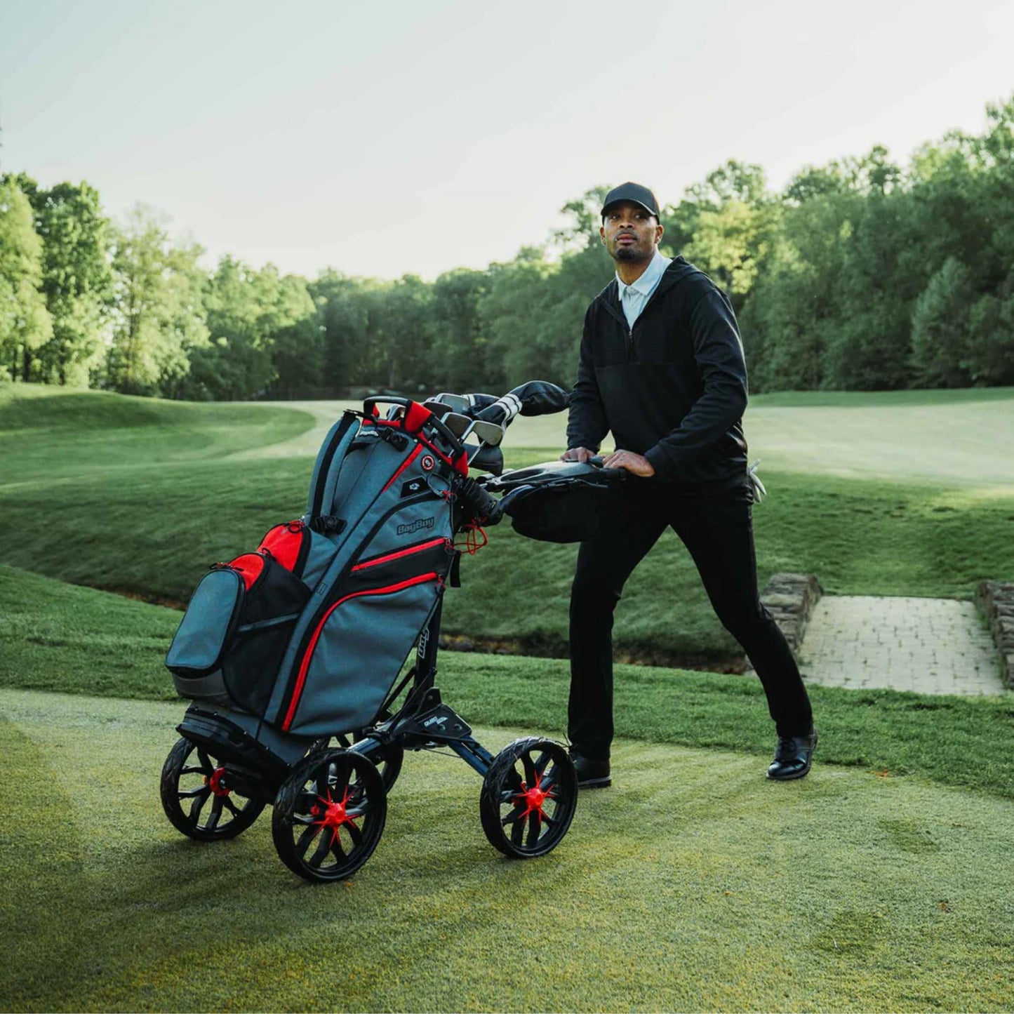Bag Boy Quad Pro Push Cart, Black/Slate