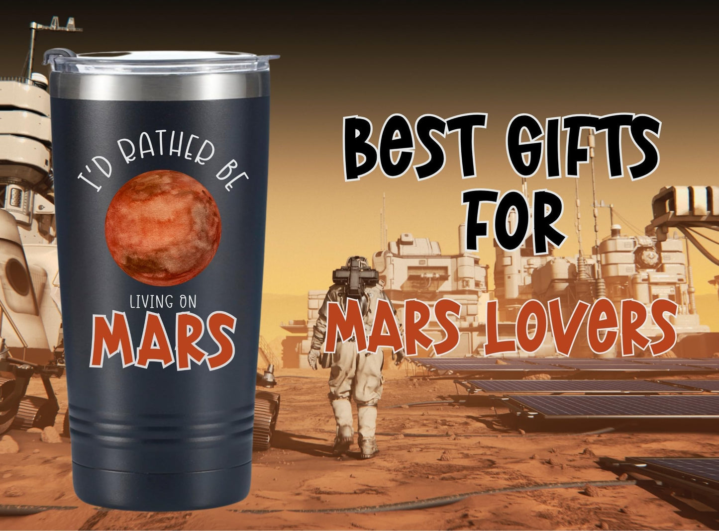 Onebttl Mars Gifts for Adults, Ideal Space, Solar System Gifts for Space Enthusiasts, Lovers on Christmas, Birthday, 20oz Stainless Steel Tumbler with Lid Straw