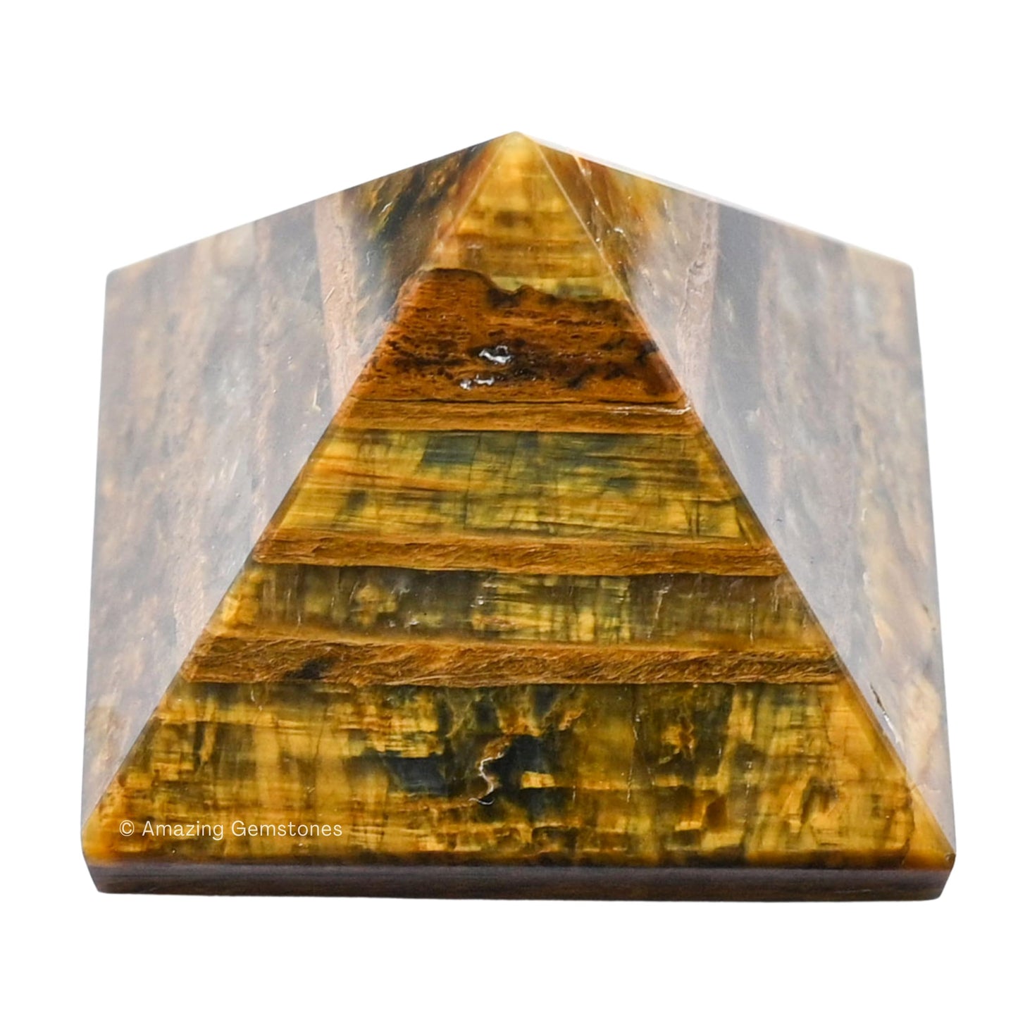Amazing Gemstone Nellite Pyramid Crystal Healing Stones - 1.5" Great Pyramid Figurine of Natural Stone Pyramid for Meditation, Reiki, Chakra Balancing and Crystal Pyramids Grid