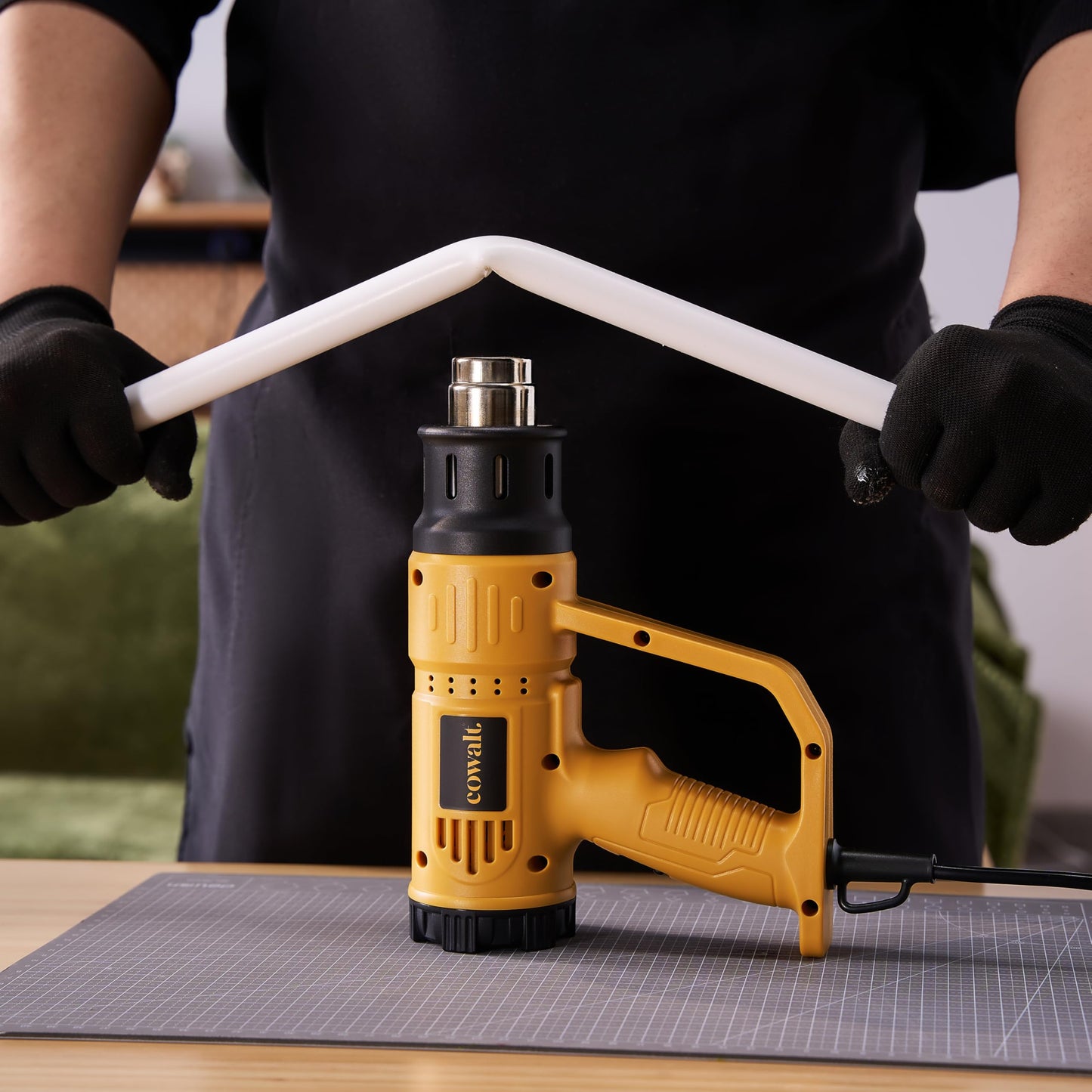 COWALT Heat Gun, 1800W Hot Air Gun with Adjustable Temperature 122-1200°F, Dual Speed Settings for Vinyl Wrap, Epoxy Resin, Crafts, Shrink Tubing - 4 Nozzles & Scraper Included