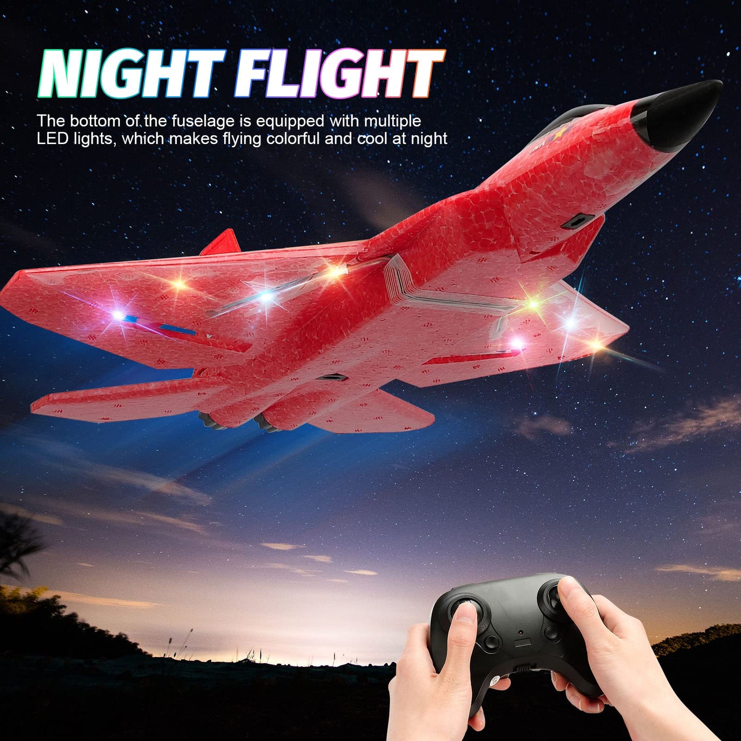 RoofWorld RC Plane, F22 RC Airplane Fighter Ready to Fly, 2.4Ghz 2 Channel Remote Control Plane, RC Airplanes Toy for Boys Girls Kids Beginners