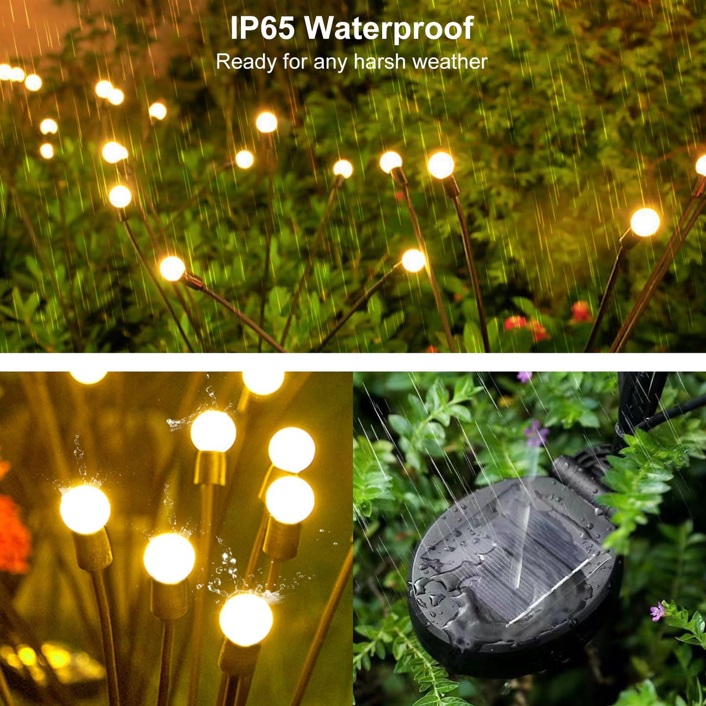 AAOVEFOX Solar Lights Outdoor, 6 Pack Solar Garden Lights, Firefly Lights, Garden Decorations for Yard Patio Pathway Lawn, Gifts for Mom Women