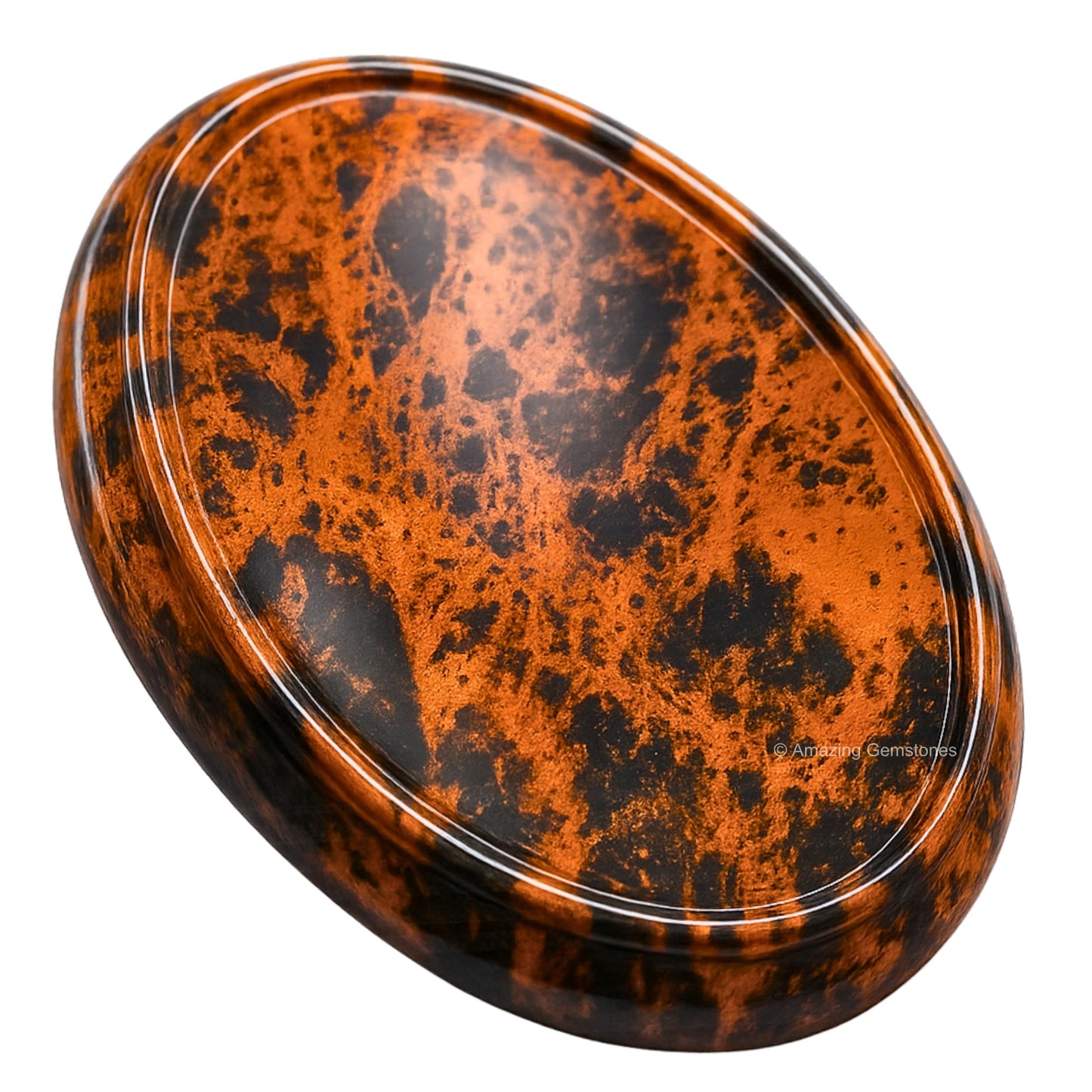 Amazing Gemstone Mahogany Obsidian Worry Stone Crystals and Healing Stones - Worry Stones for Stress Relief Gifts - Piedra Crystal Fidget for Meditation - Unique Stocking Stuffers Gifts for Women, Men