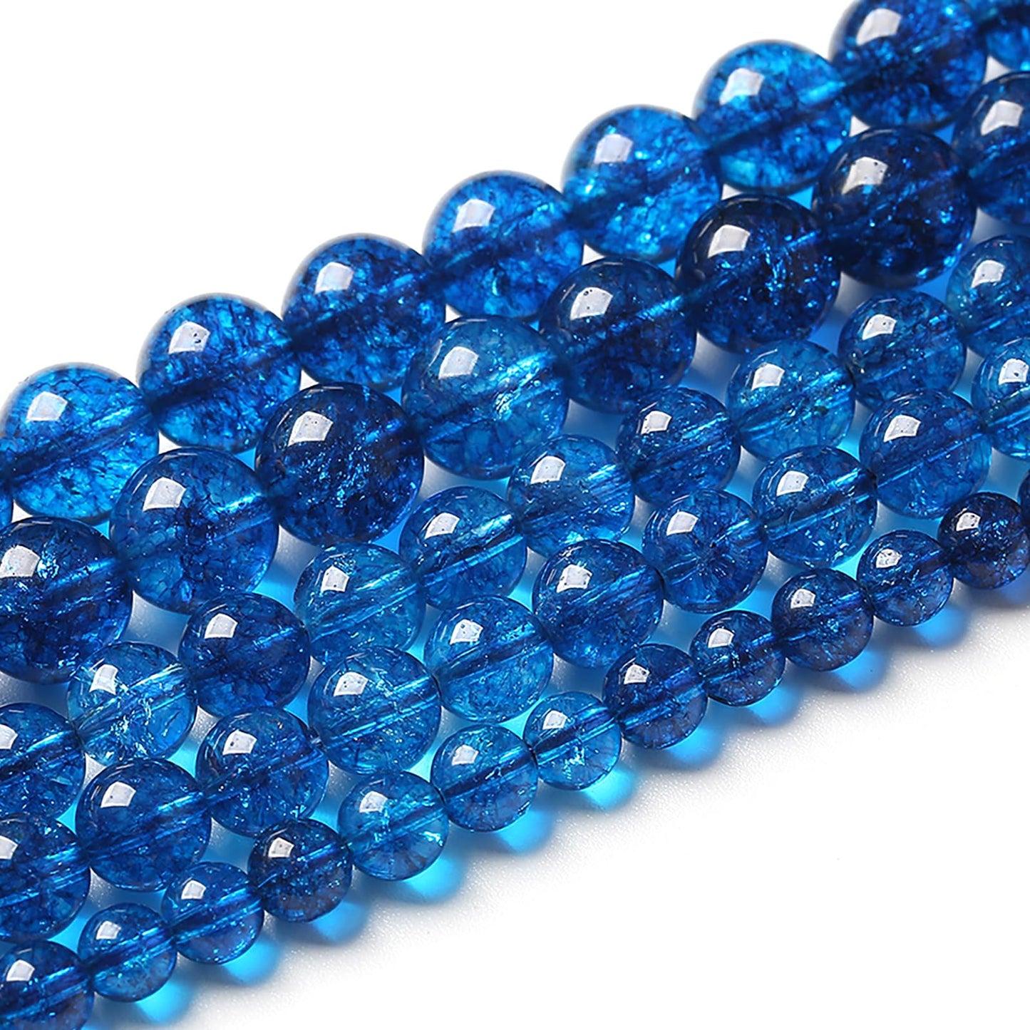 6MM 60PCS Natural Stone Blueberry Crystal Beads Quartz Power Loose Beads for Jewelry Making DIY Bracelet